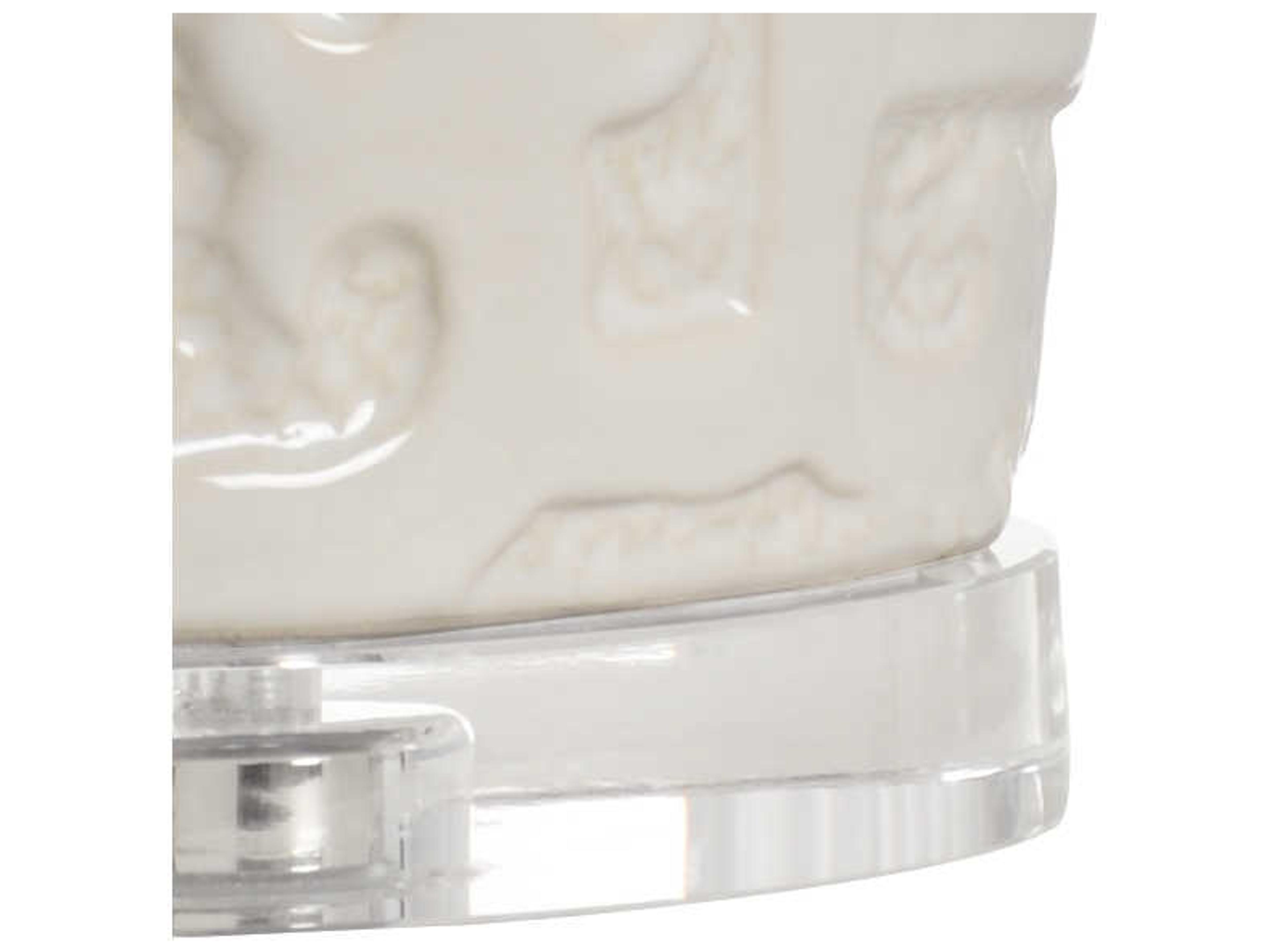 Wildwood Hapuna Cream Glaze Off White Linen Buffet Lamp