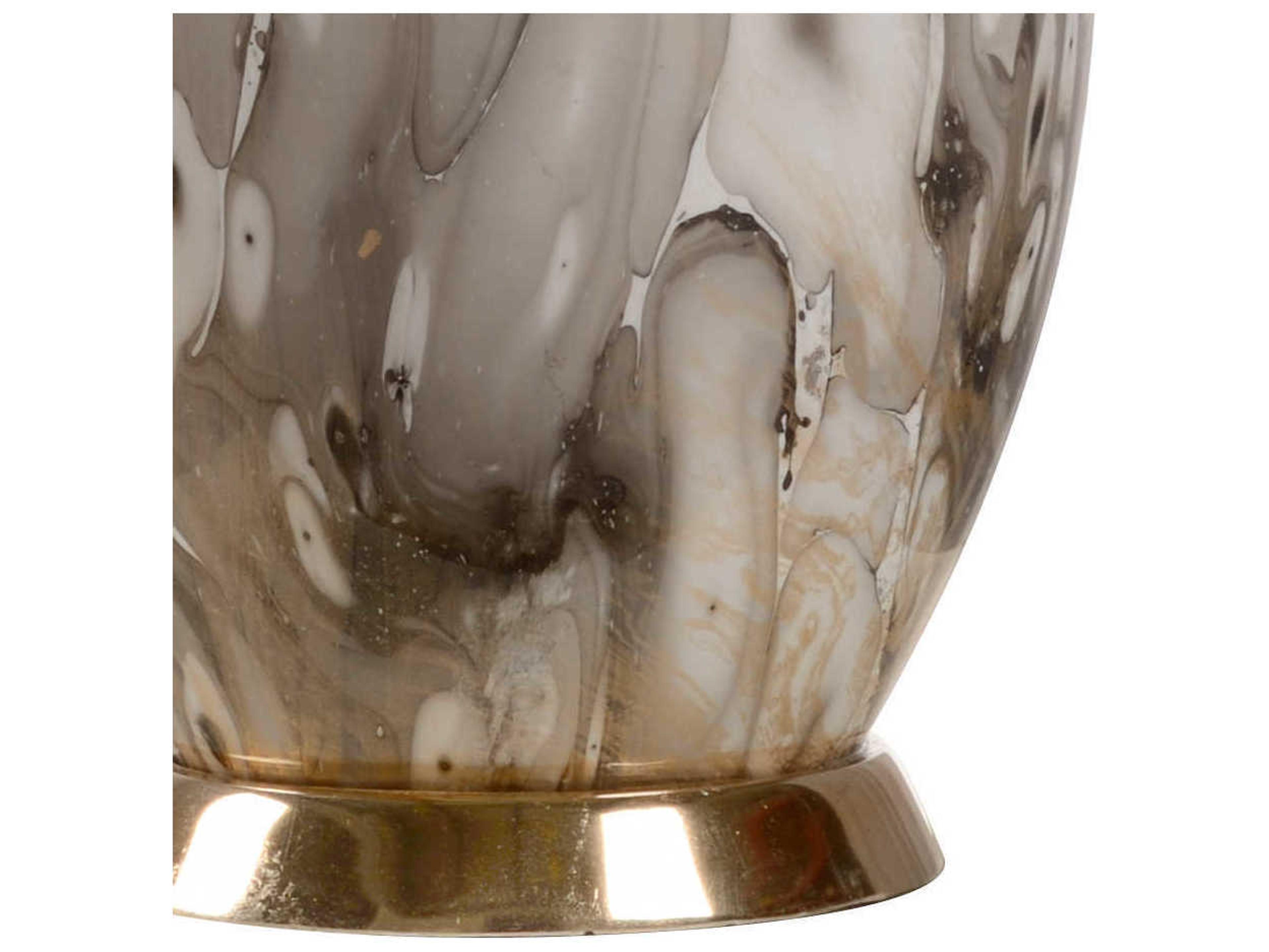 Wildwood Calacatta Gold Bottle Off White Linen Buffet Lamp