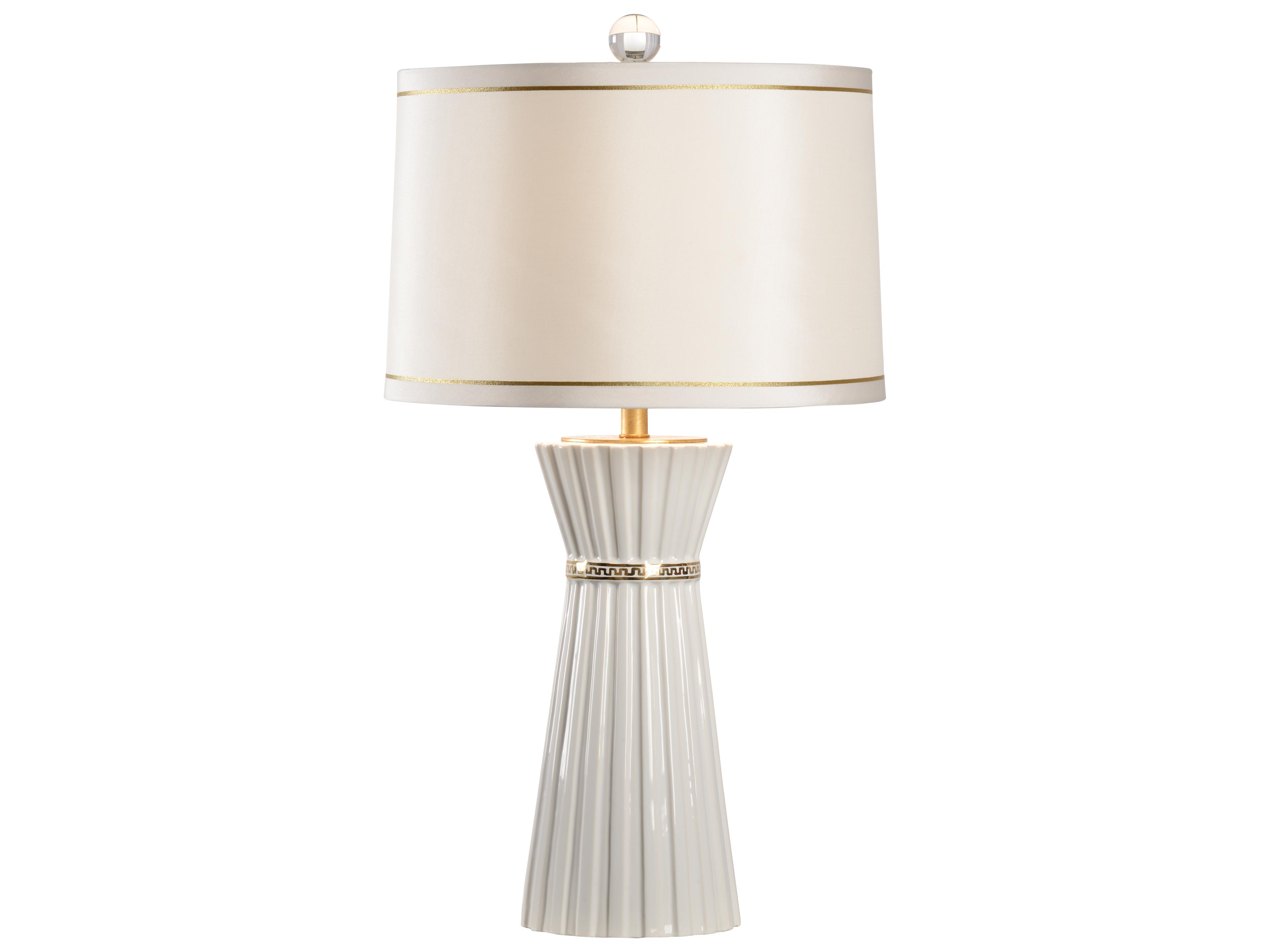 Wildwood Faithful White Glaze Metallic Gold Buffet Lamp