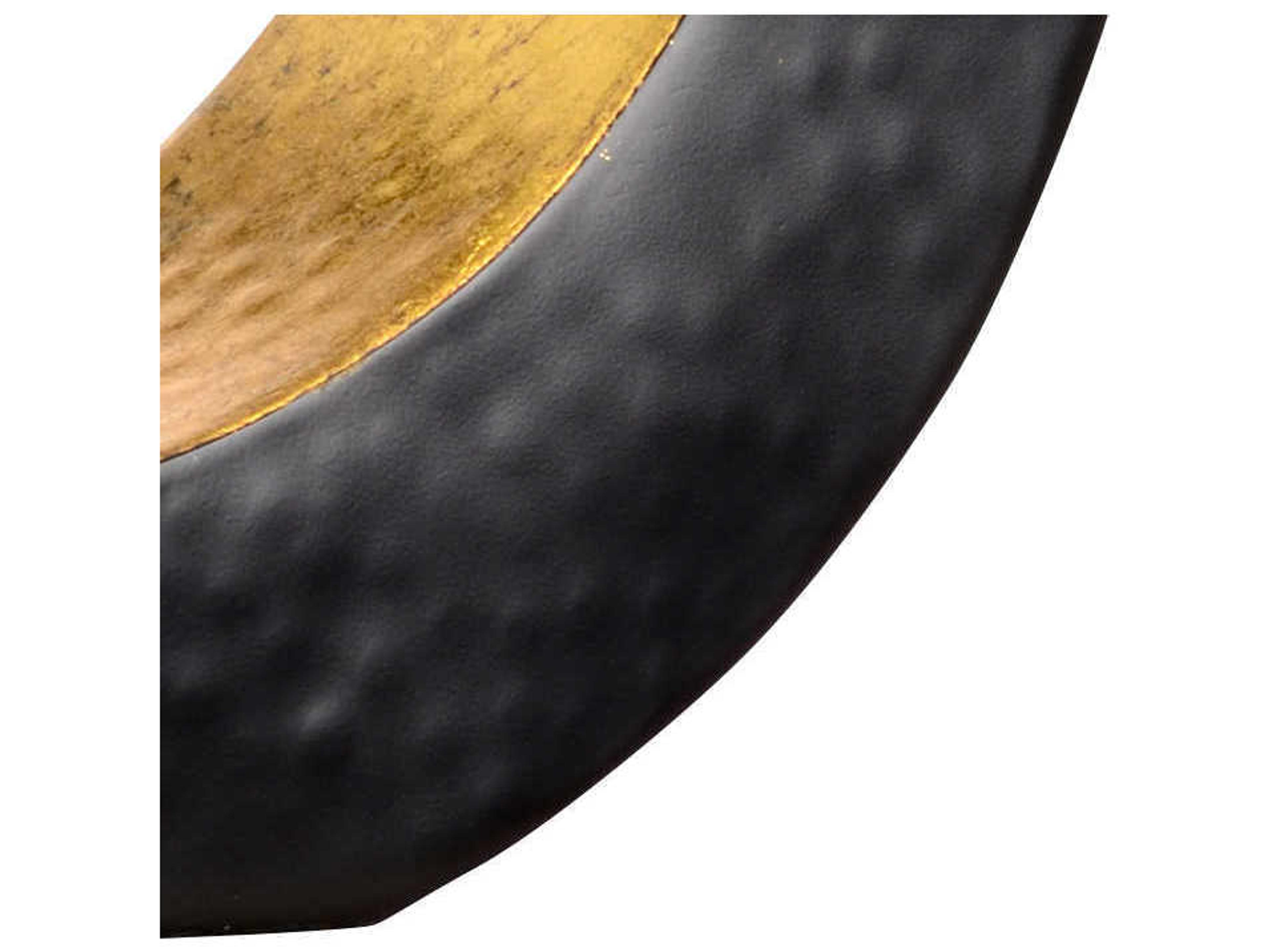 Wildwood Ophelia Matte Black Antique Gold Leaf Off White Linen Buffet Lamp