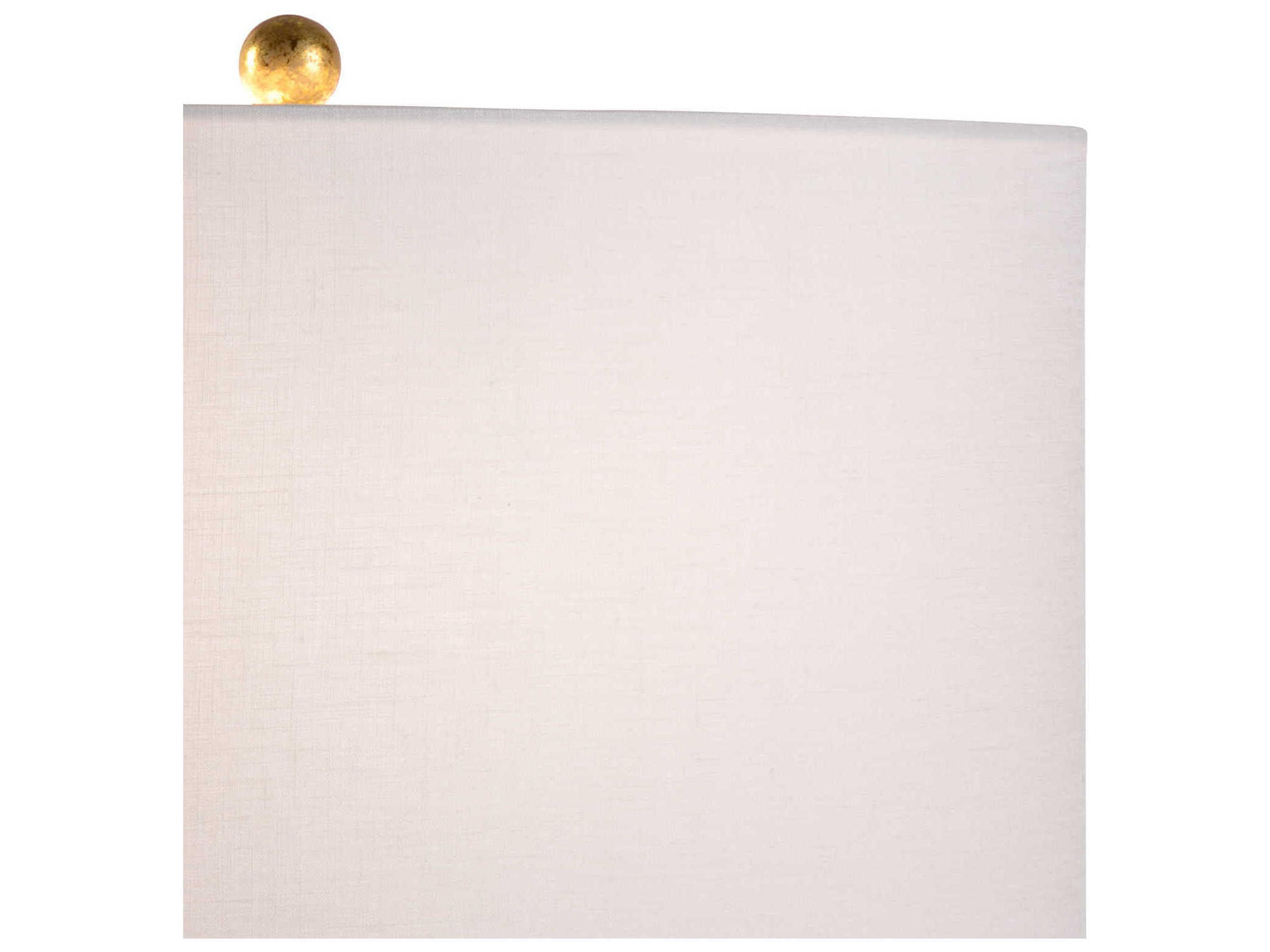 Wildwood Ophelia Matte Black Antique Gold Leaf Off White Linen Buffet Lamp