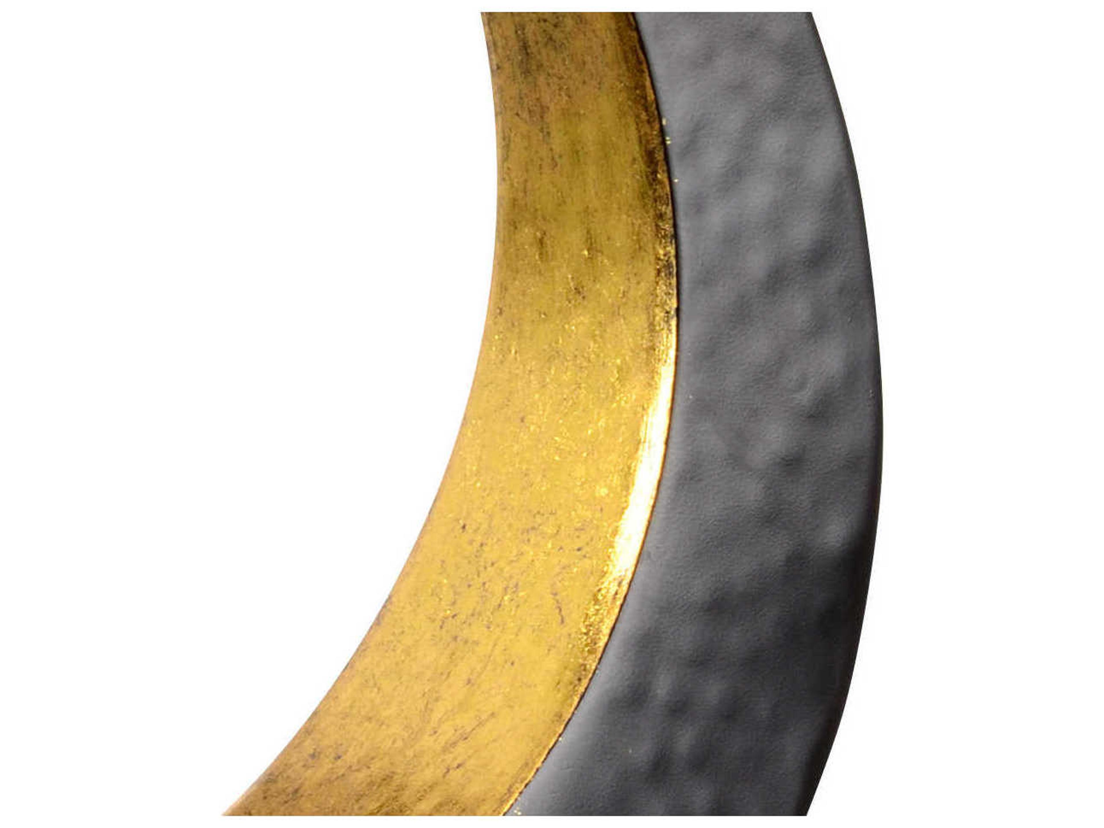 Wildwood Ophelia Matte Black Antique Gold Leaf Off White Linen Buffet Lamp