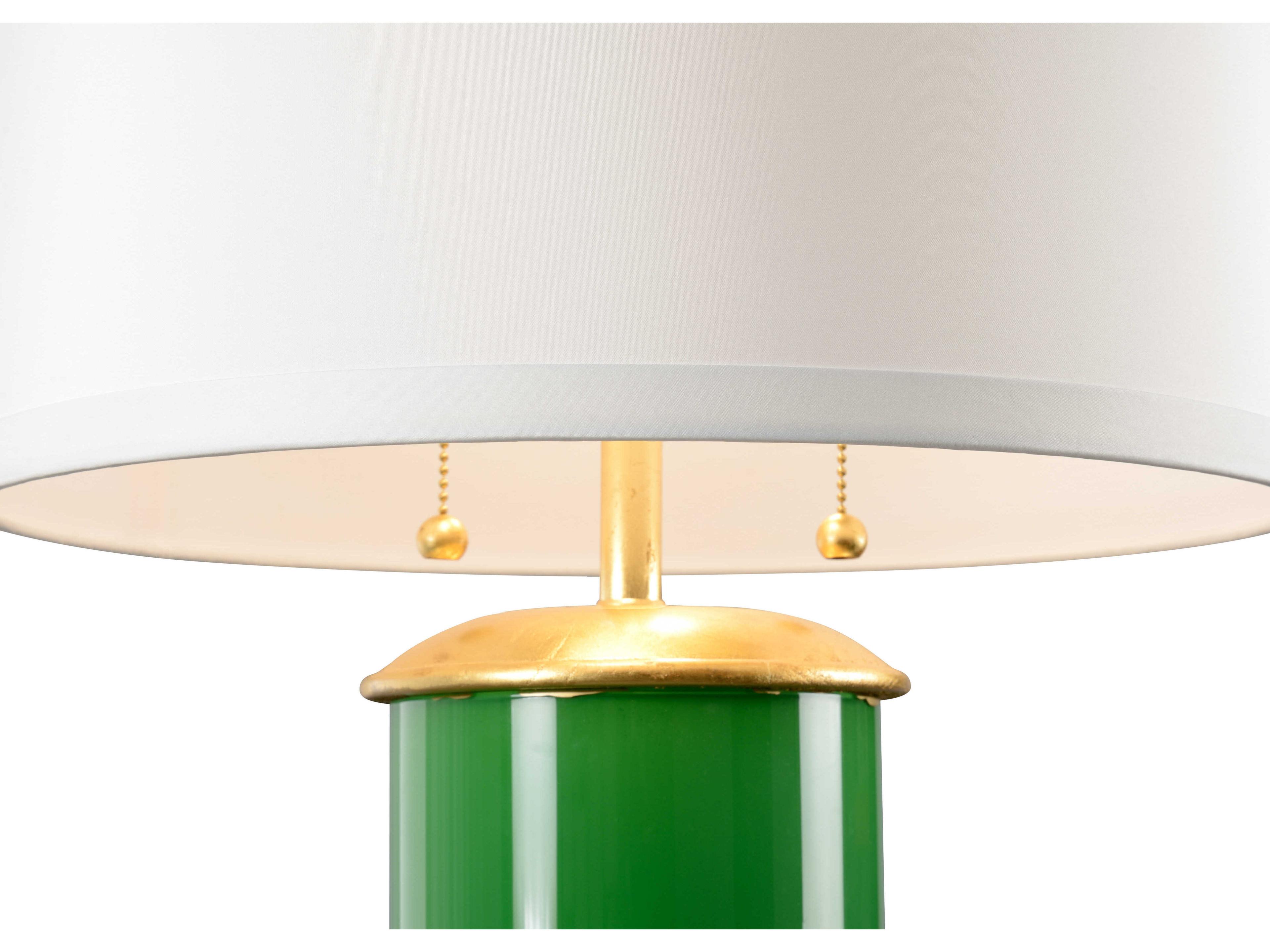 Wildwood Savannah Parrot Green Off White Silk Buffet Lamp