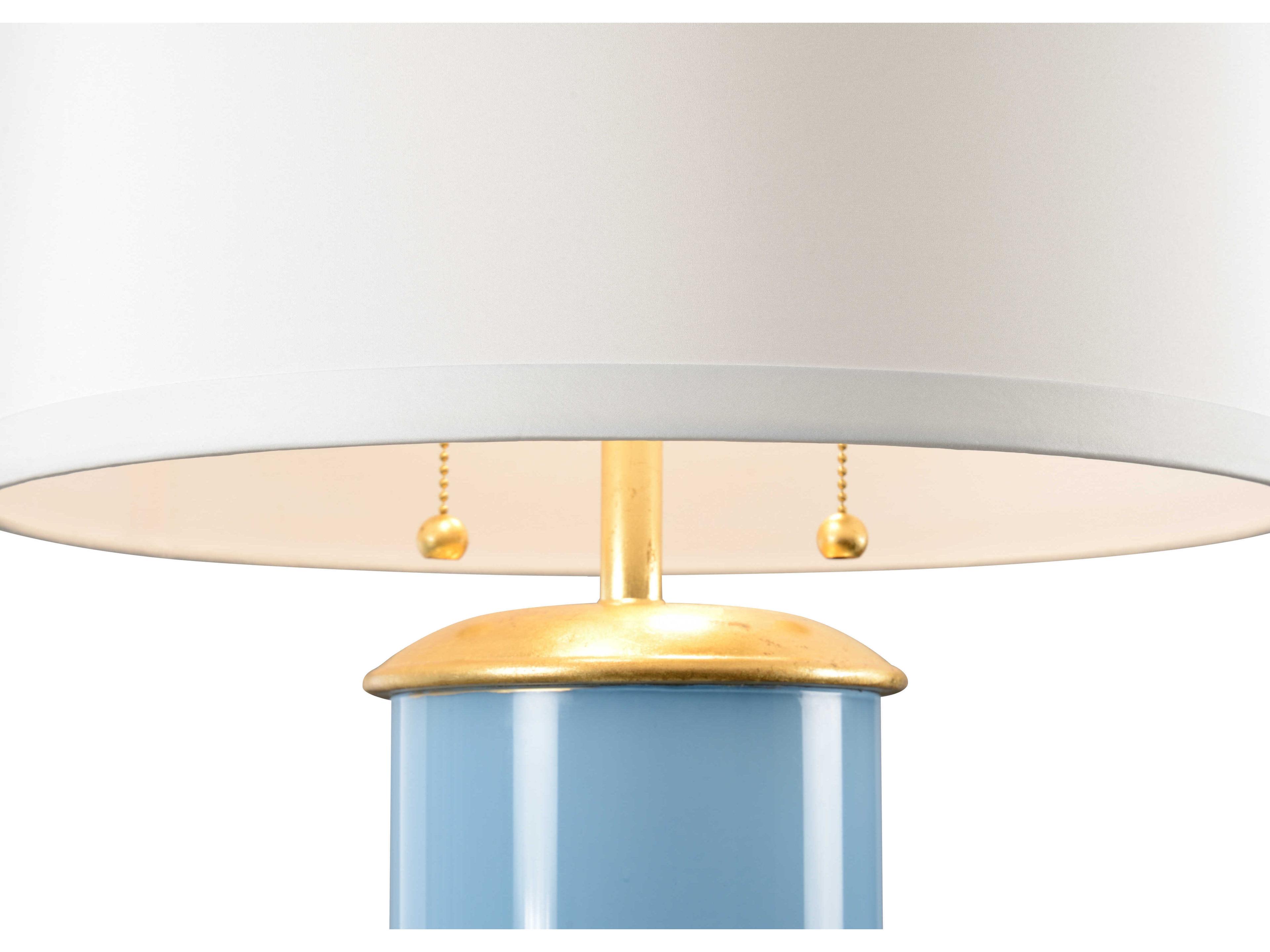 Wildwood Savannah Turquoise Off White Silk Blue Buffet Lamp