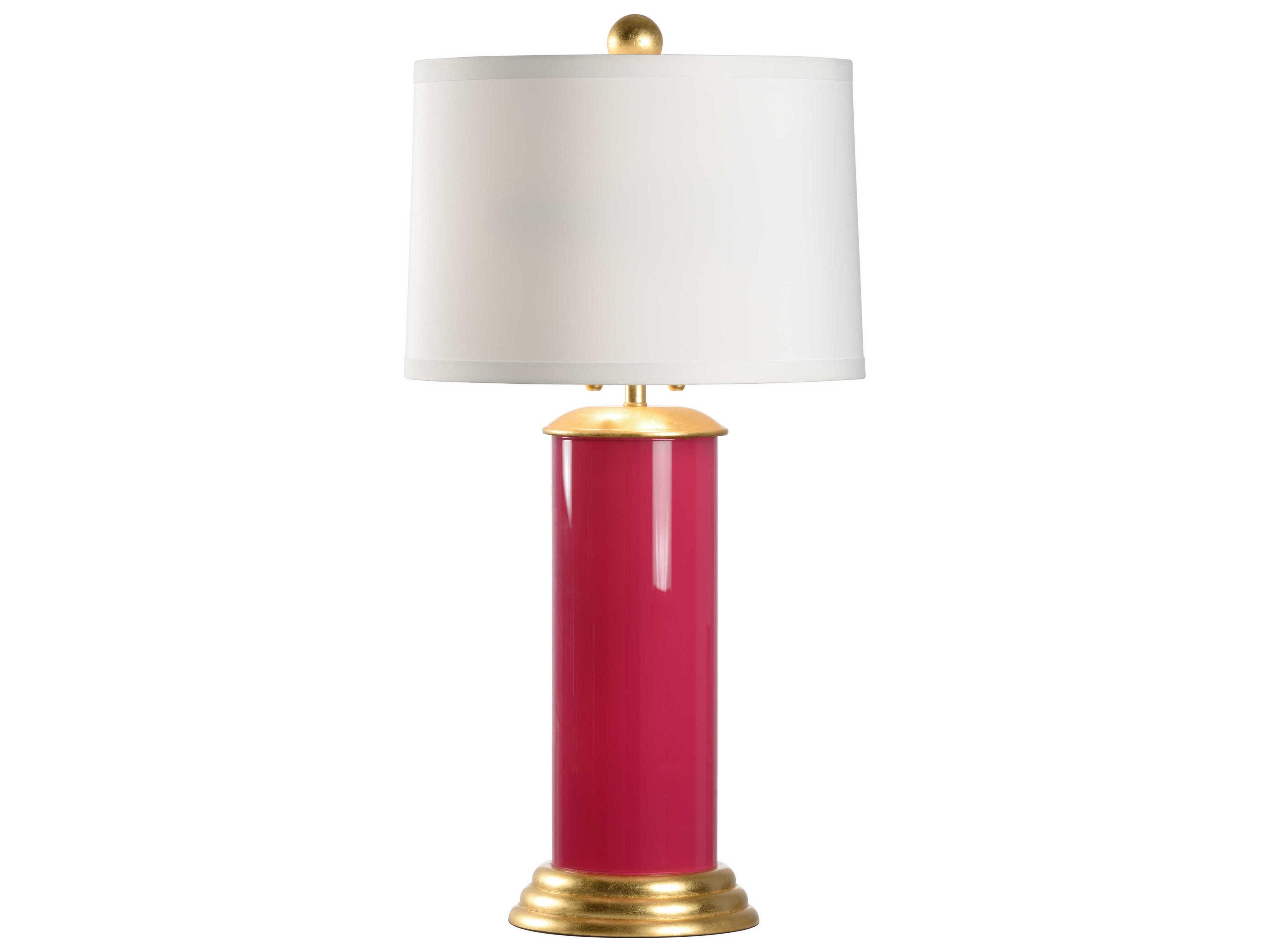 Savannah Fuchsia Off White Silk Pink Buffet Lamp