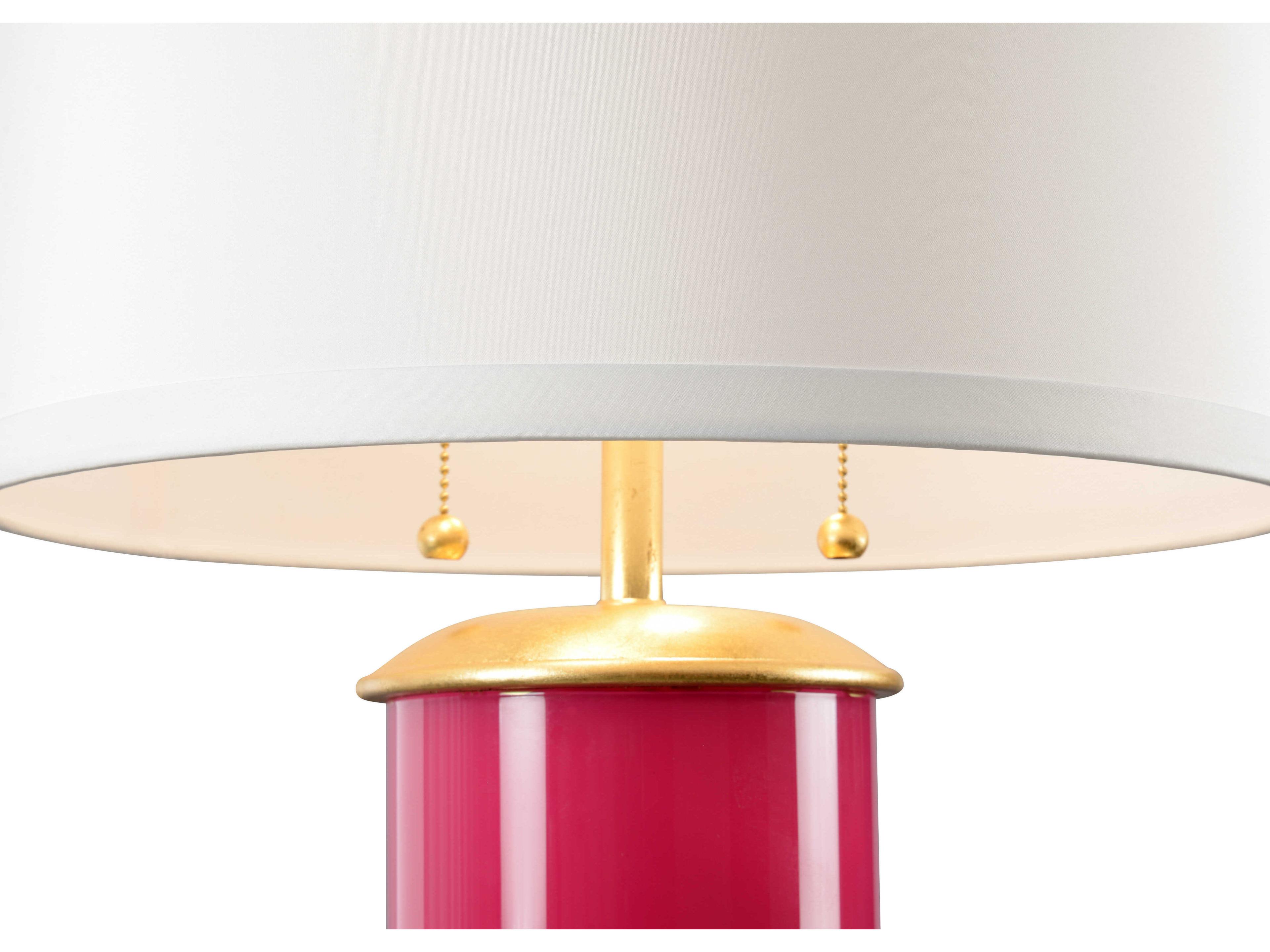 Wildwood Savannah Fuchsia Off White Silk Pink Buffet Lamp