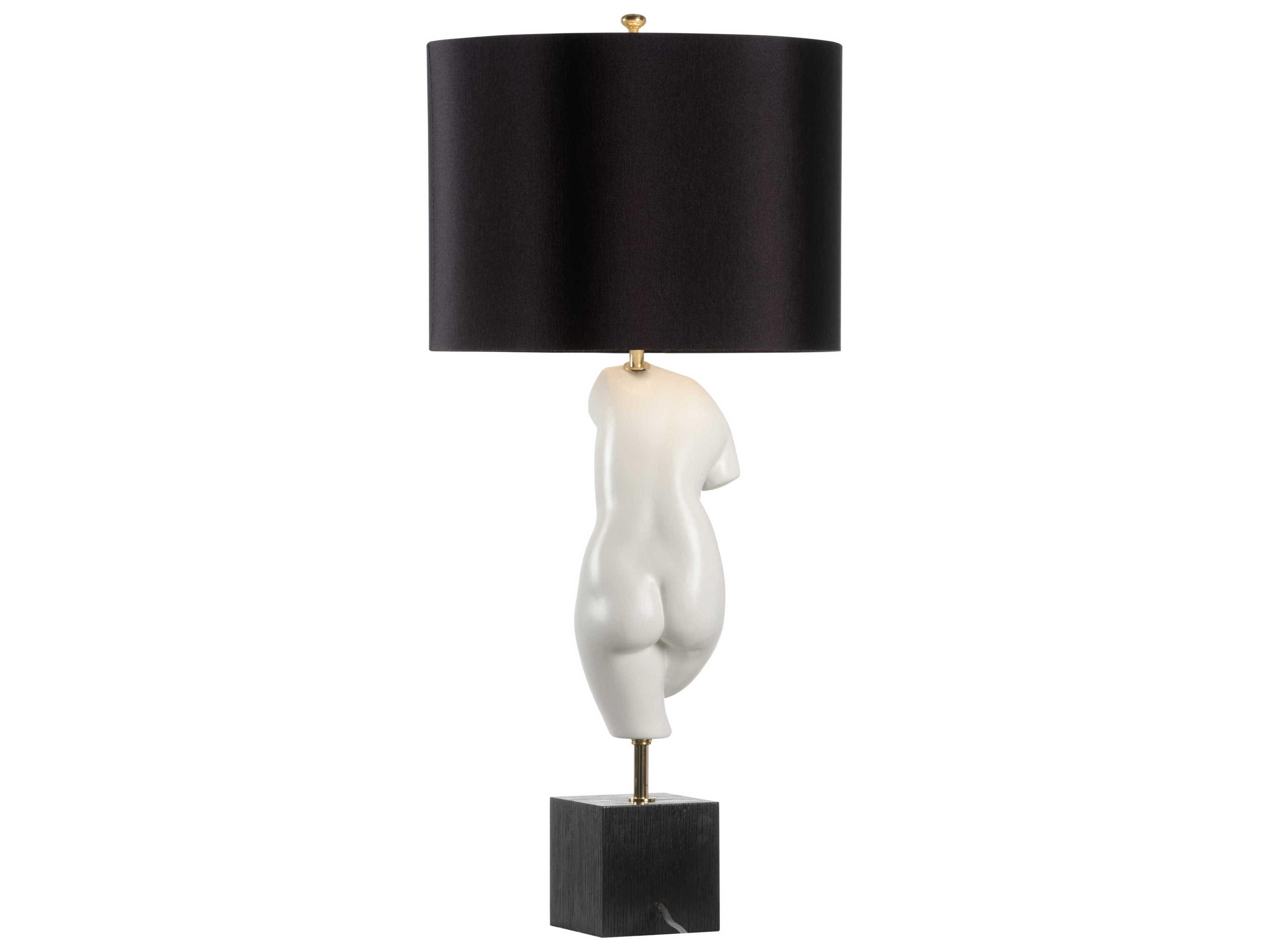 Wildwood Peitho White Black Silkette Buffet Lamp