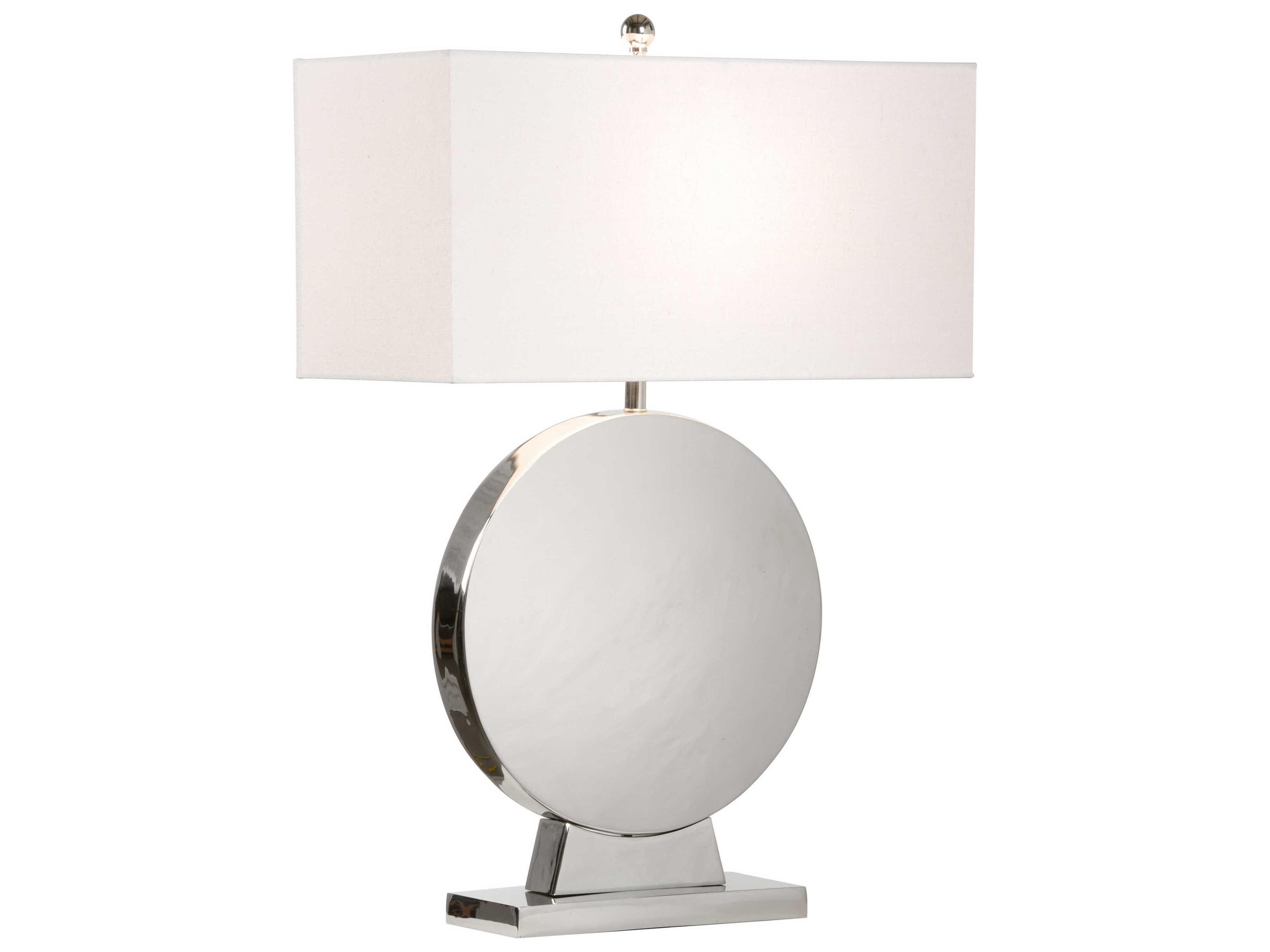 Wildwood Aston Polished Nickel Off White Linen Buffet Lamp