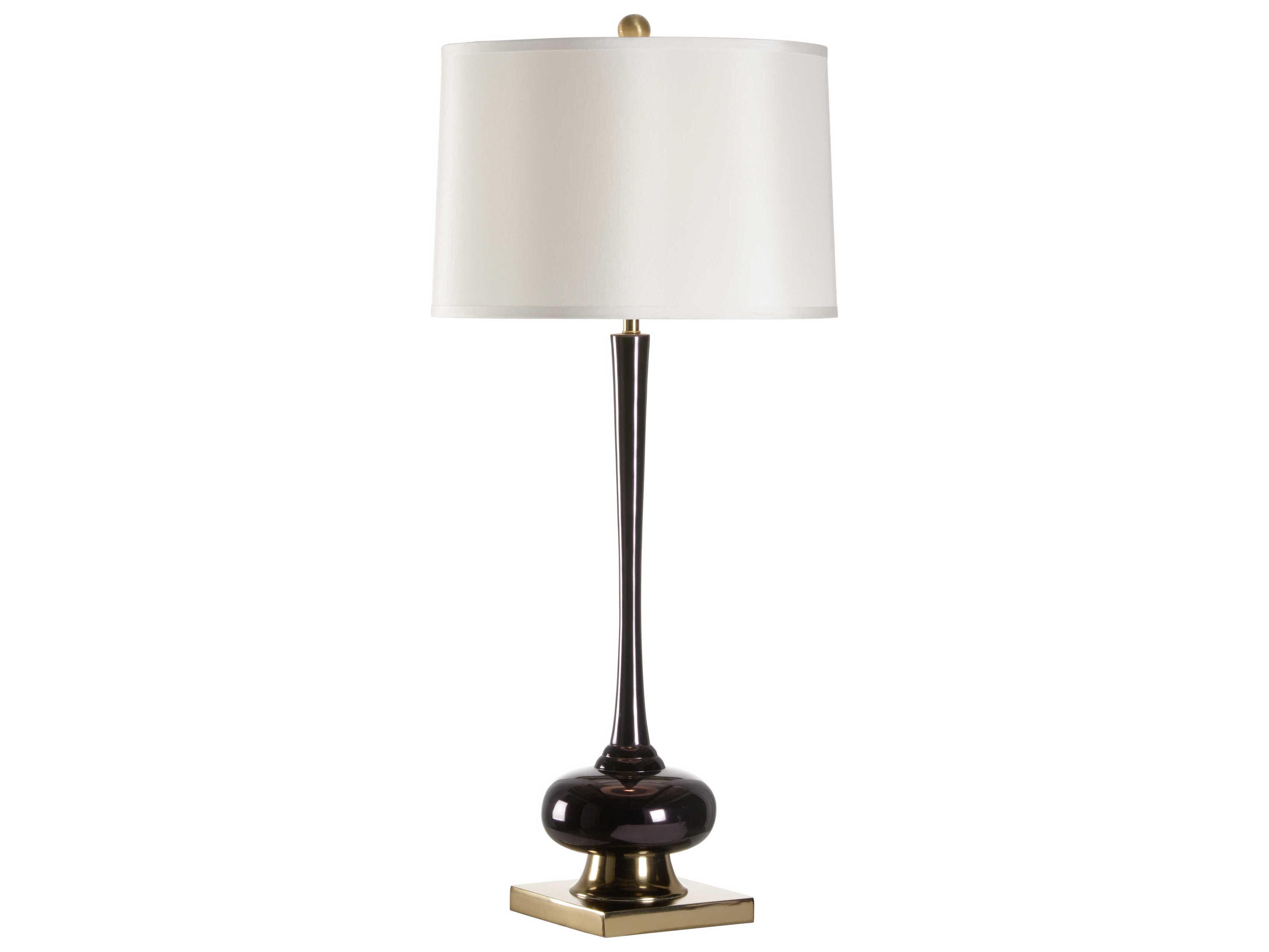 Amaya Black Off White Silk Buffet Lamp