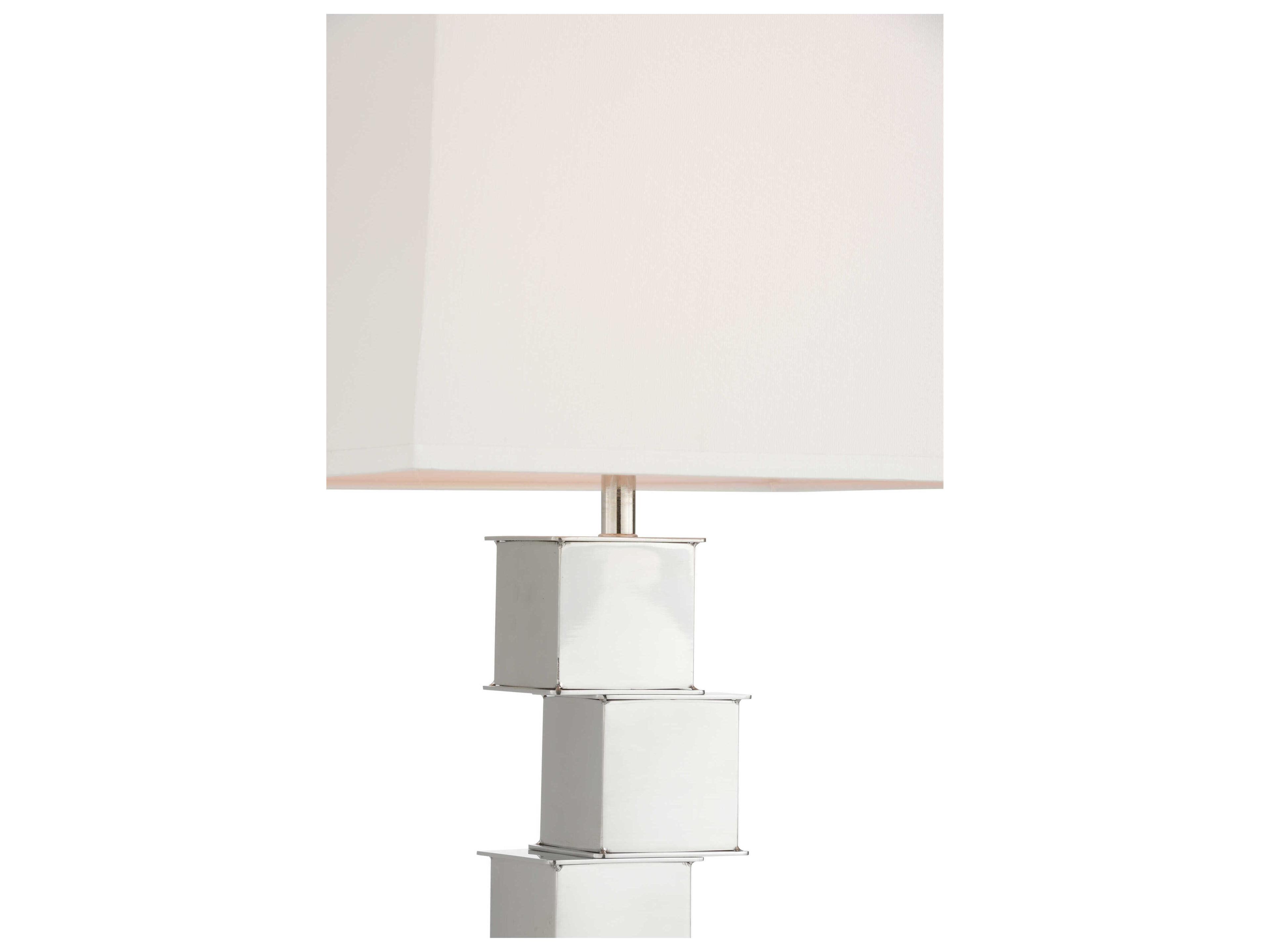 Wildwood The Square Mile Polished Nickel Off White Silkette Floor Lamp