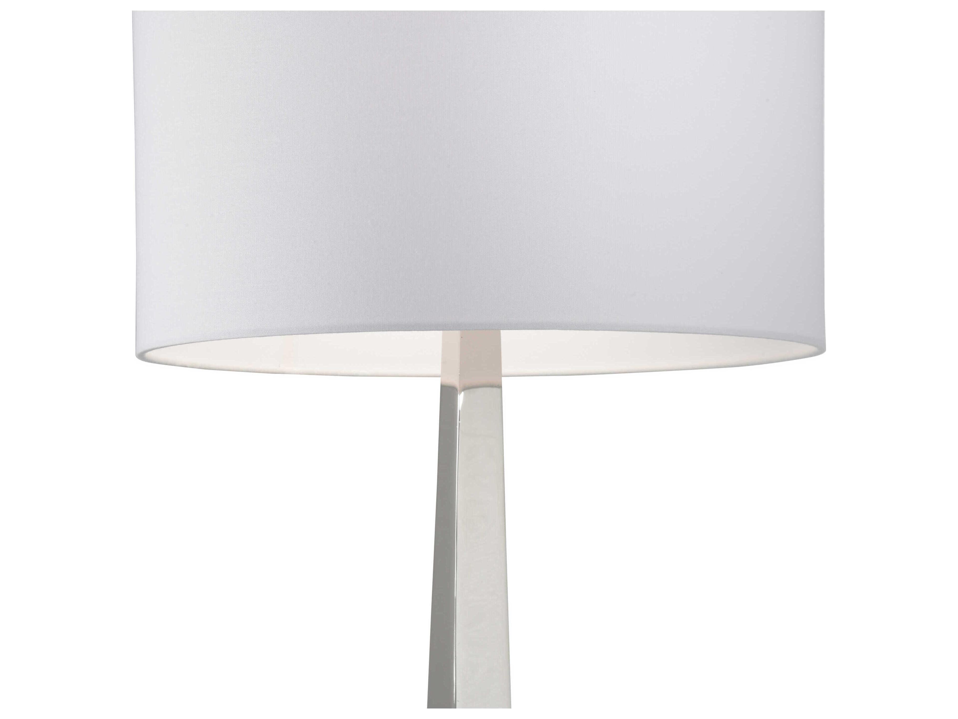 Wildwood Obelisk Of Montevideo Polished Nickel White Linen Floor Lamp