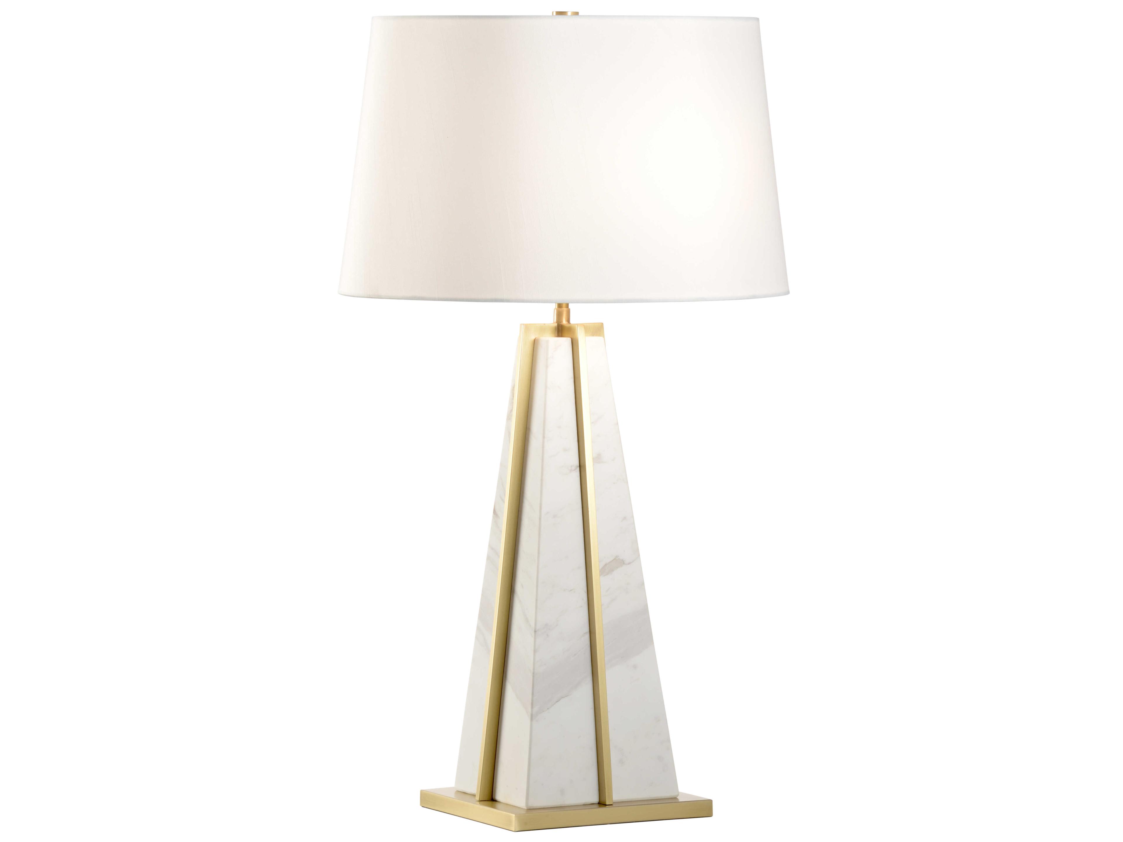 Wildwood Portofino Natural White Antique Brass Off Silkette Buffet Lamp