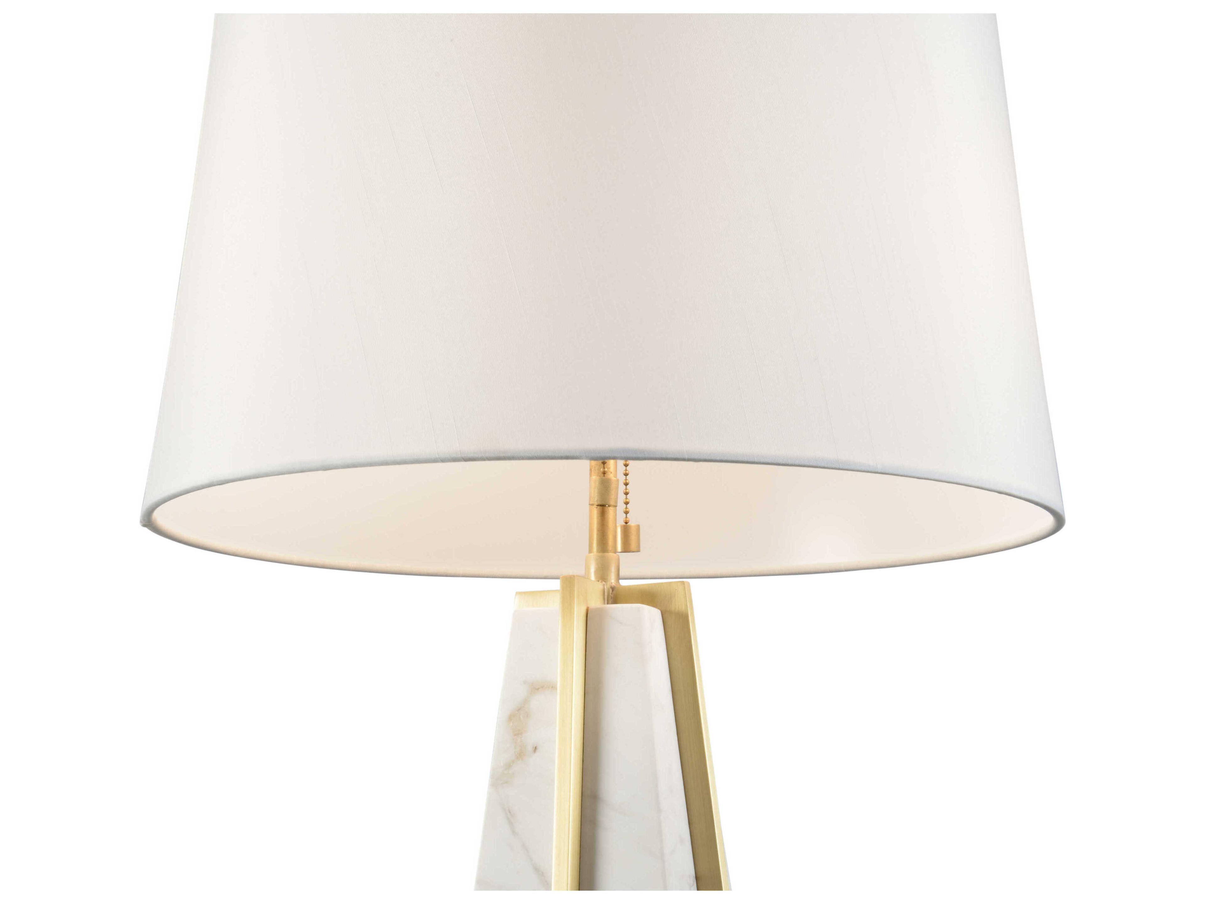 Wildwood Portofino Natural White Antique Brass Off Silkette Buffet Lamp