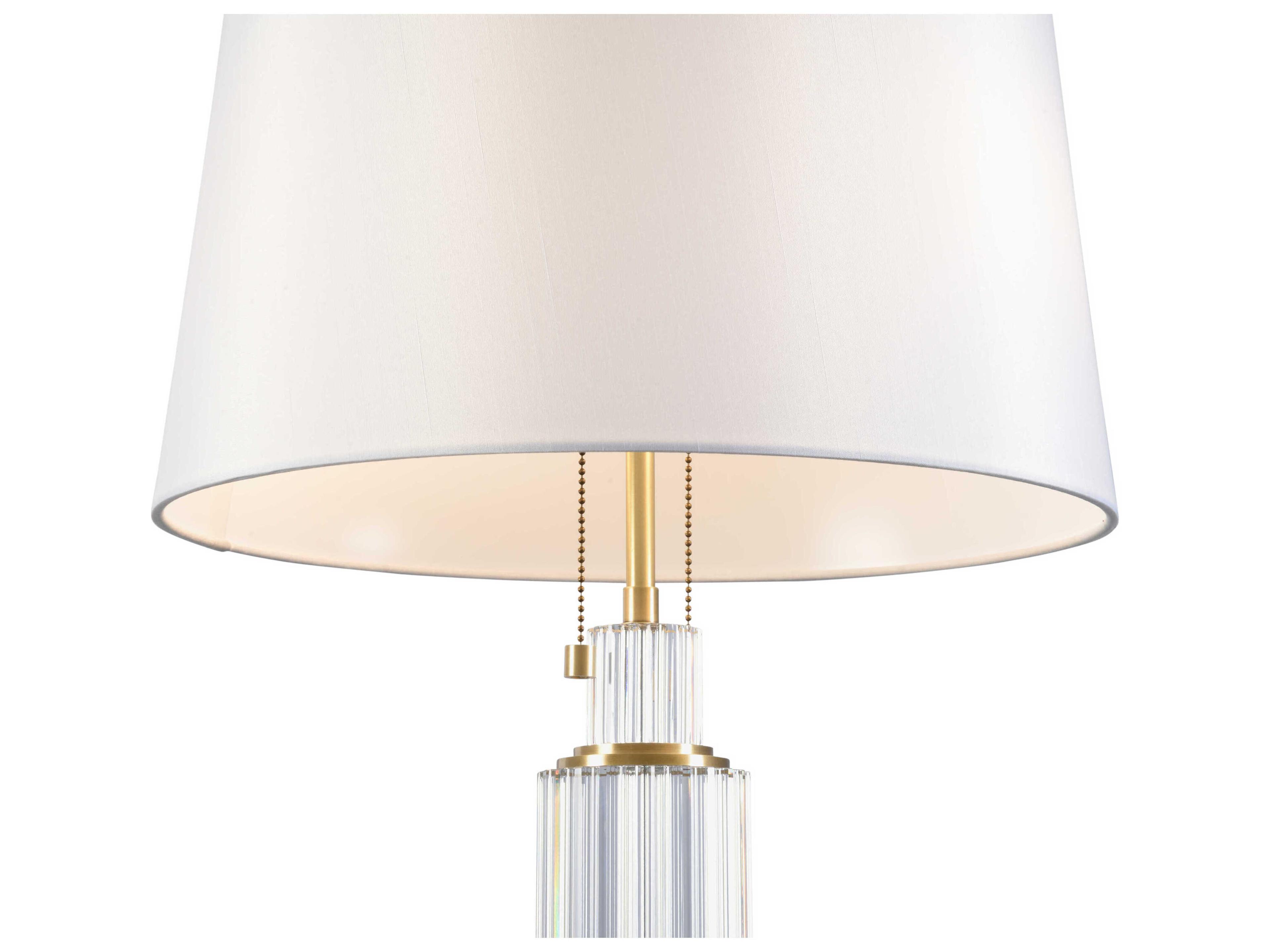 Wildwood Catania Clear Antique Brass Off White Silkette Buffet Lamp