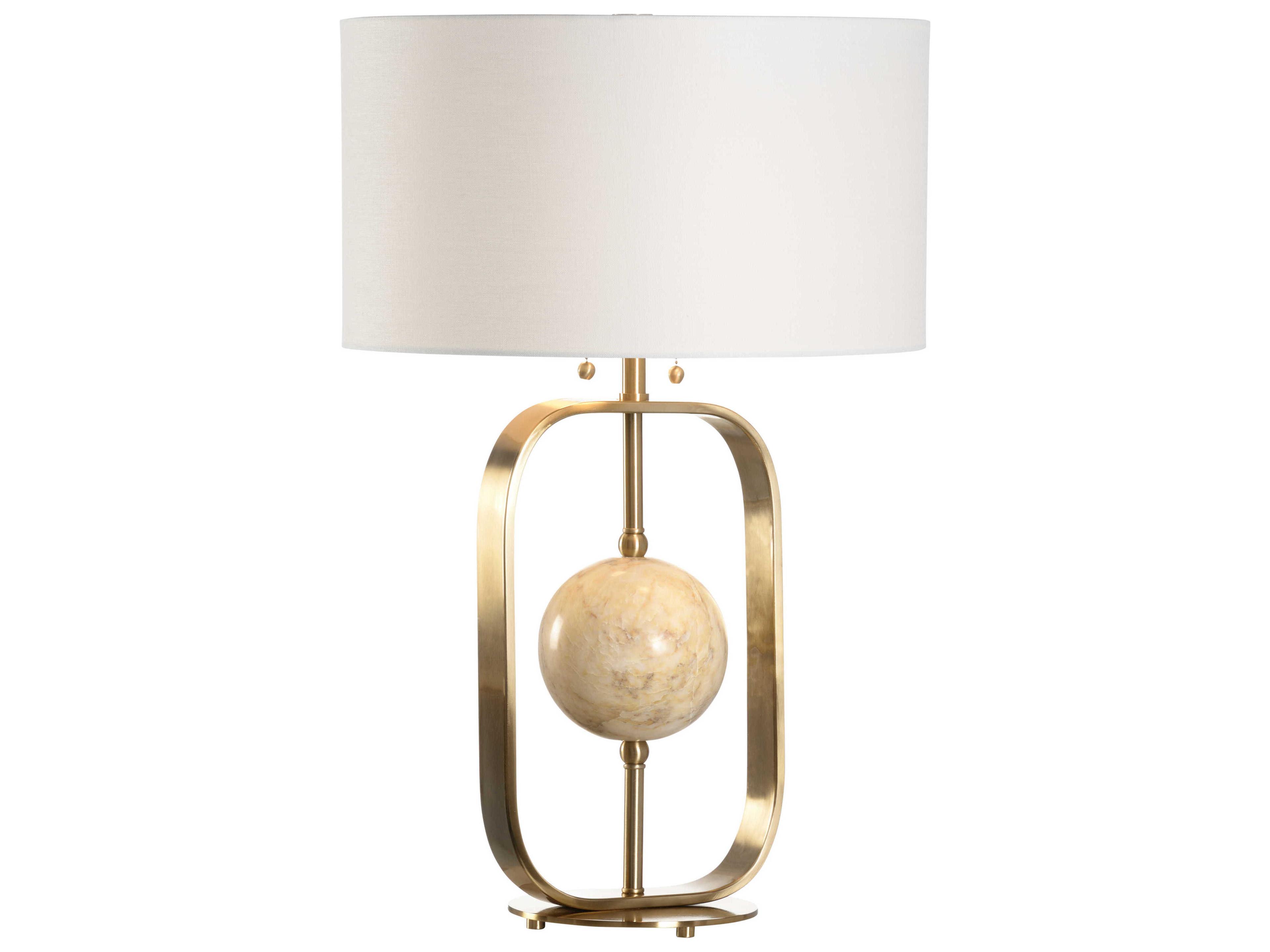 Milazzo Coffee Bronze Natural Calacatta Gold Off White Linen Buffet Lamp