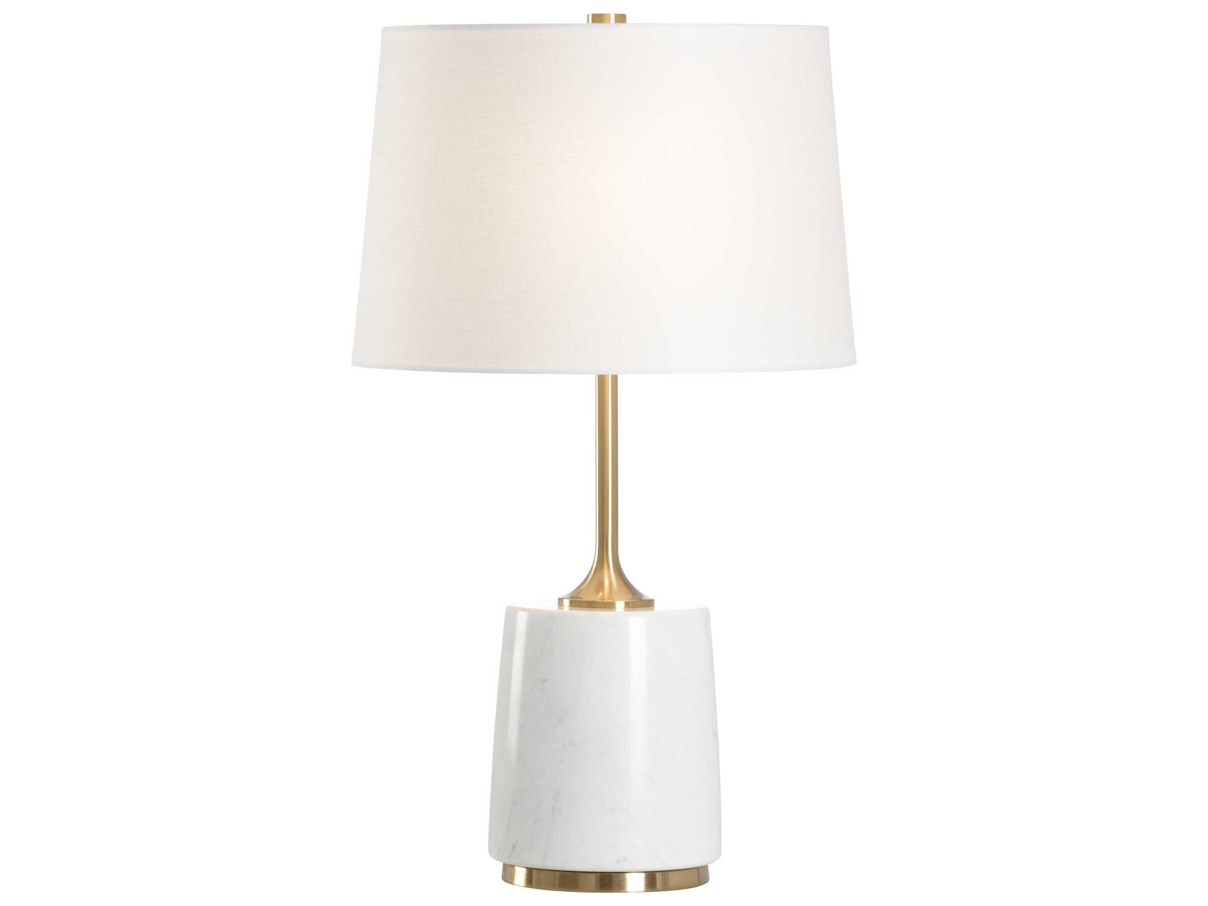 Ancona Coffee Bronze Natural Carrera Off White Linen Buffet Lamp