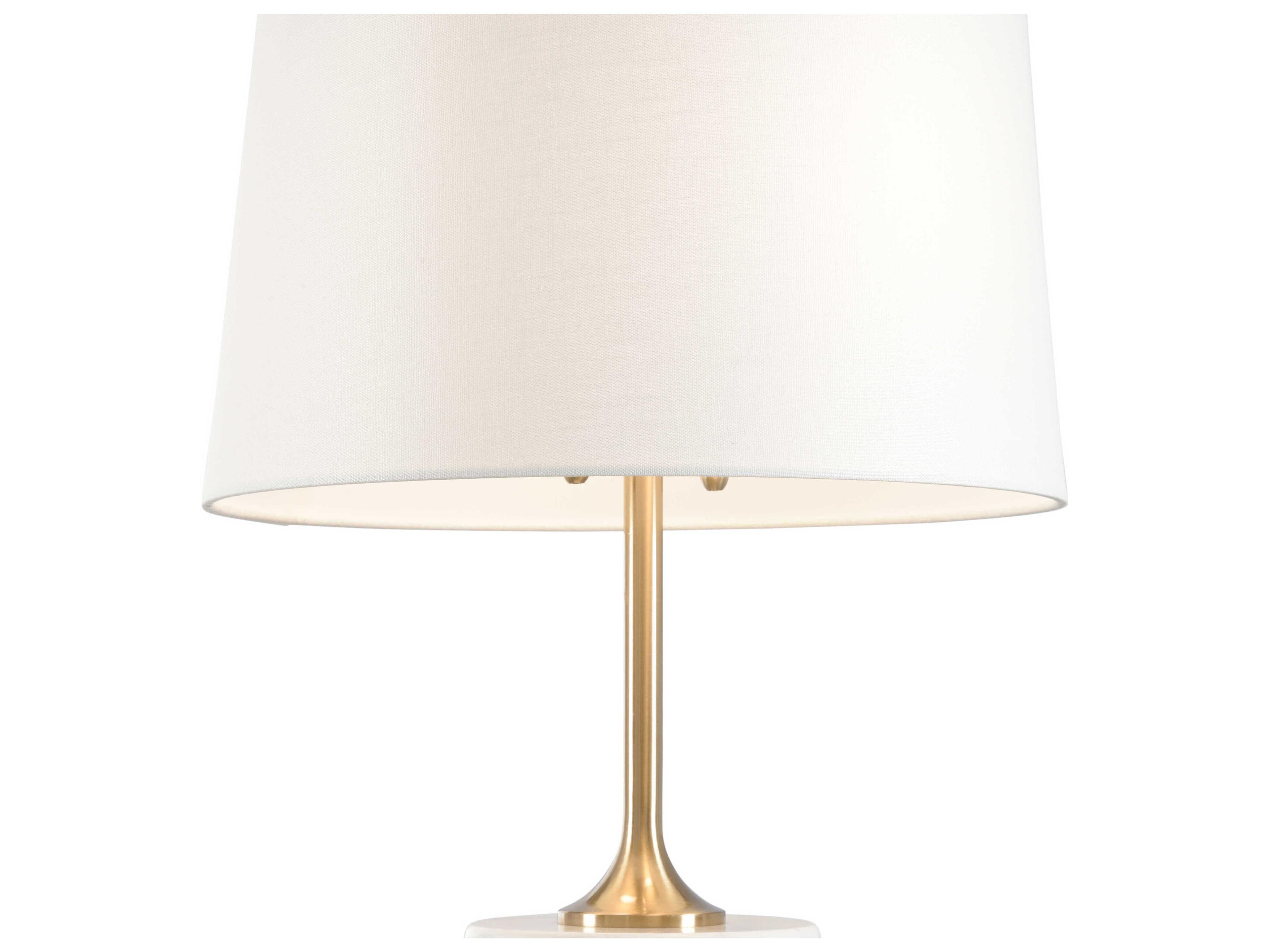 Wildwood Ancona Coffee Bronze Natural Carrera Off White Linen Buffet Lamp
