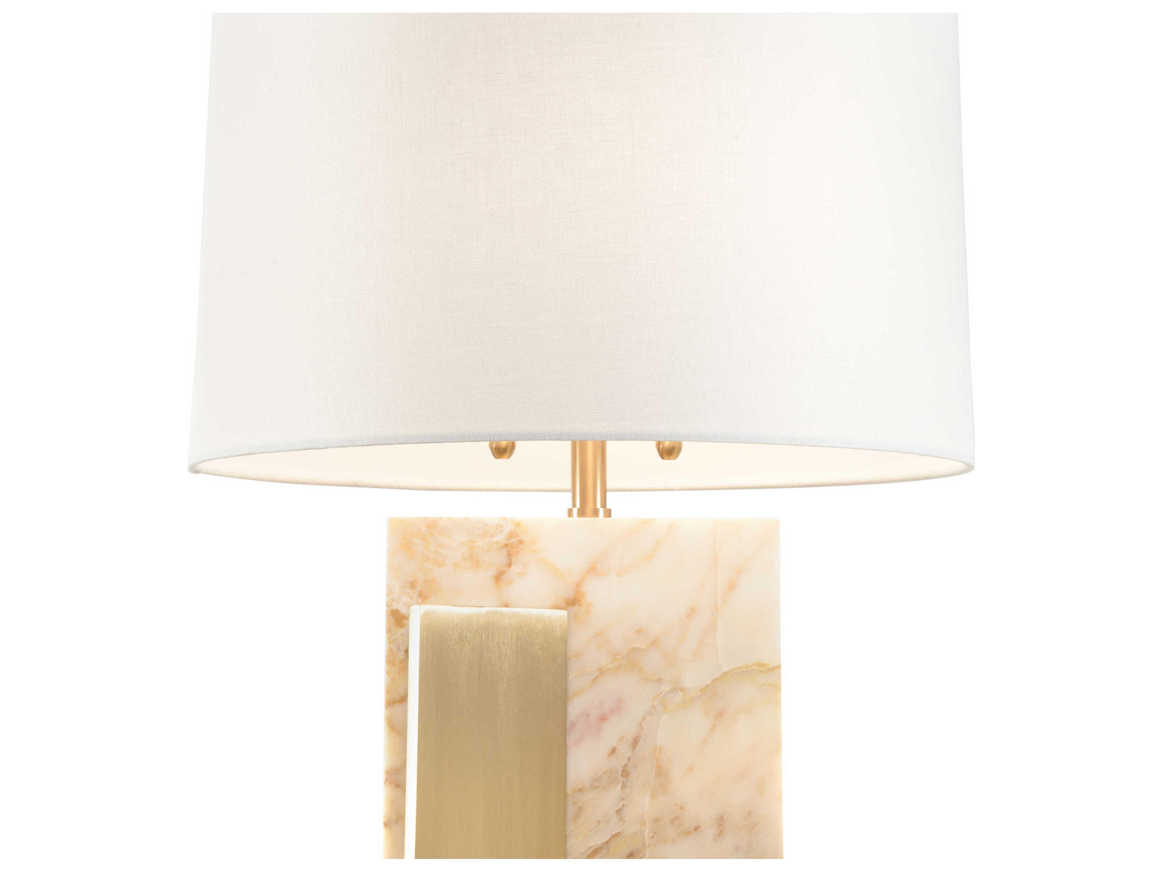 Wildwood Manarola Coffee Bronze Natural Calacatta Gold Off White Linen Buffet Lamp