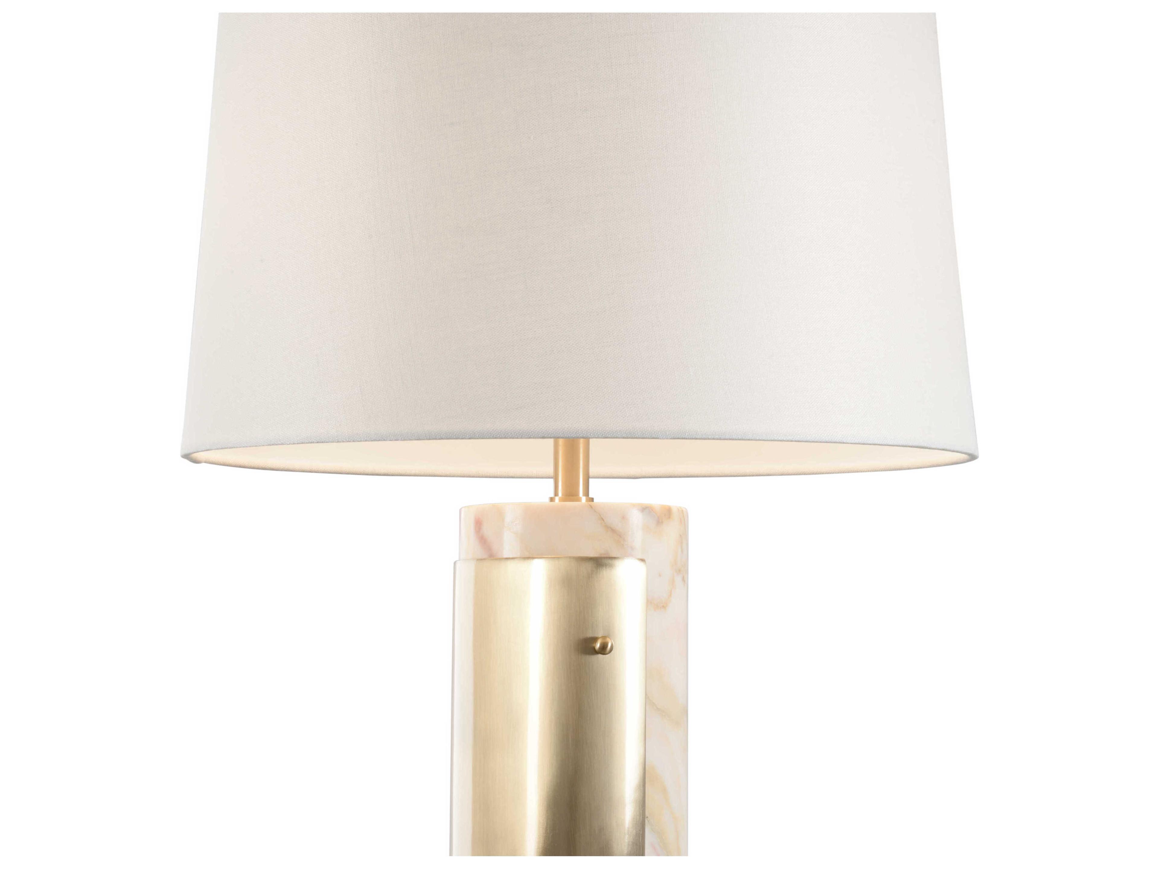 Wildwood Matera Natural Calacatta Gold Coffee Bronze Off White Linen Buffet Lamp