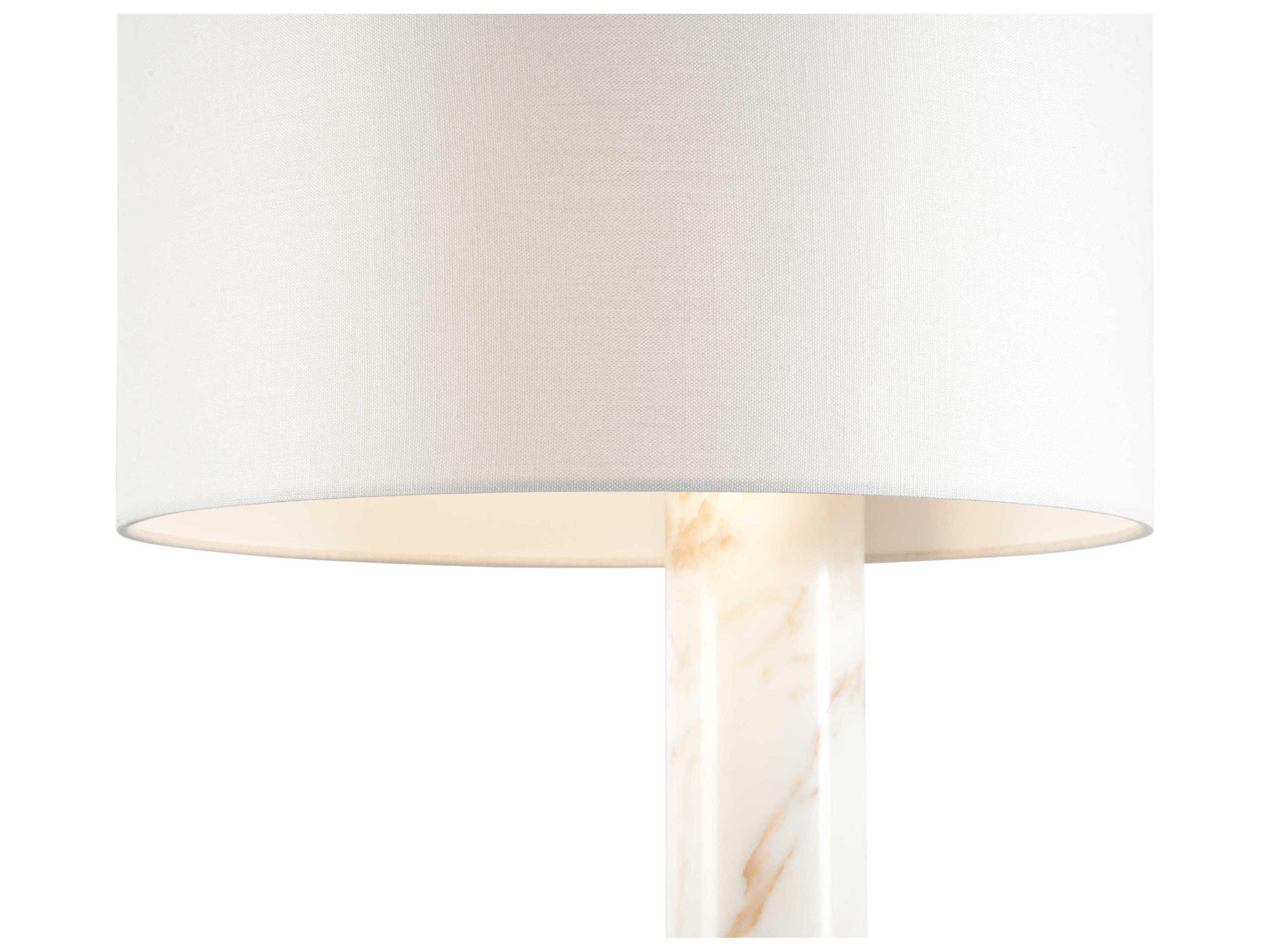 Wildwood Rimini Natural Calacatta Gold Coffee Bronze Off White Linen Buffet Lamp