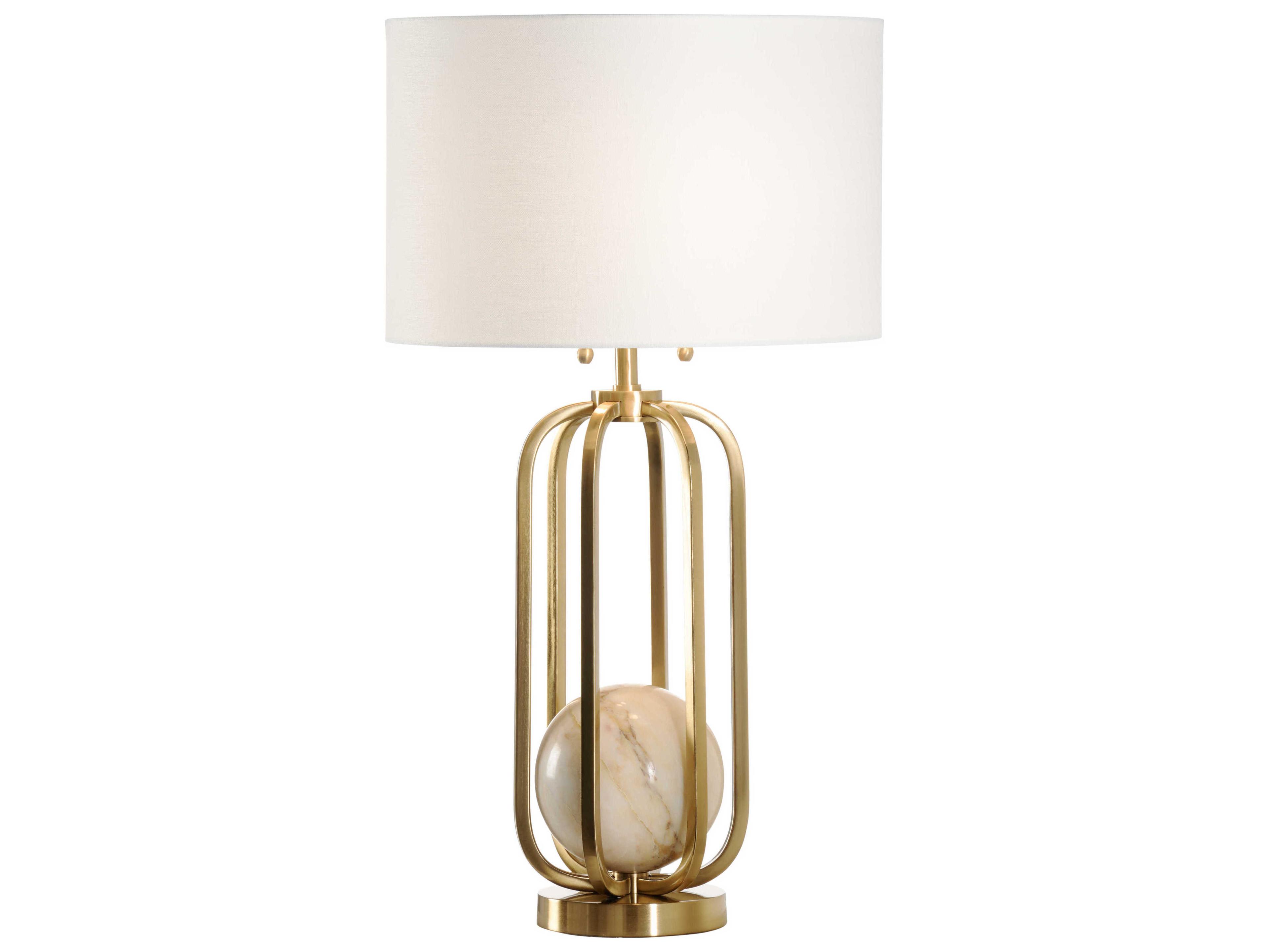 Wildwood Varese Coffee Bronze Calacattan Gold Off White Linen Buffet Lamp