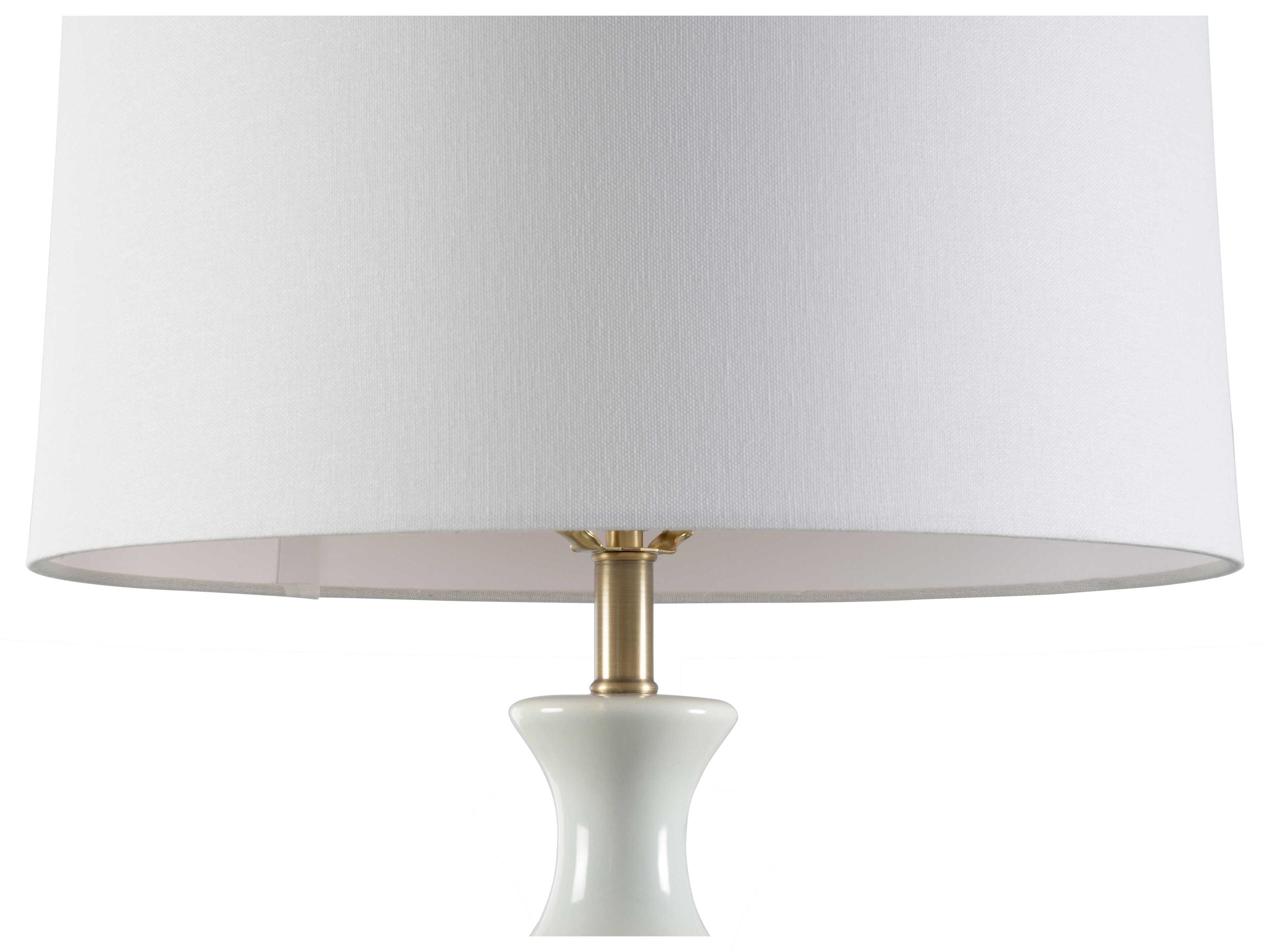 Wildwood Waterspout Crisp Blue Off White Linen Buffet Lamp