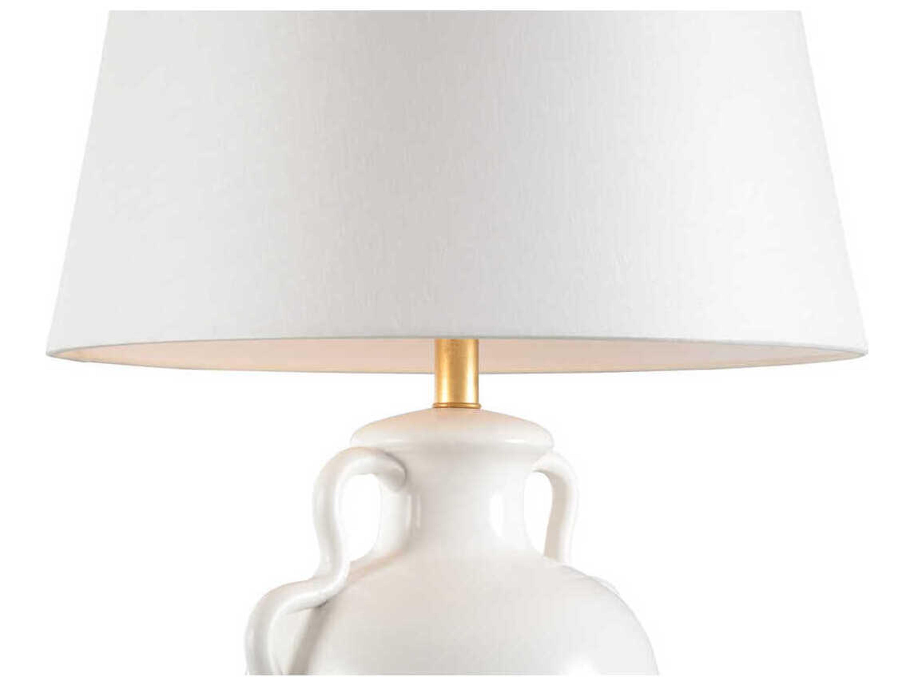 Wildwood Claire White Glaze Off Linen Buffet Lamp