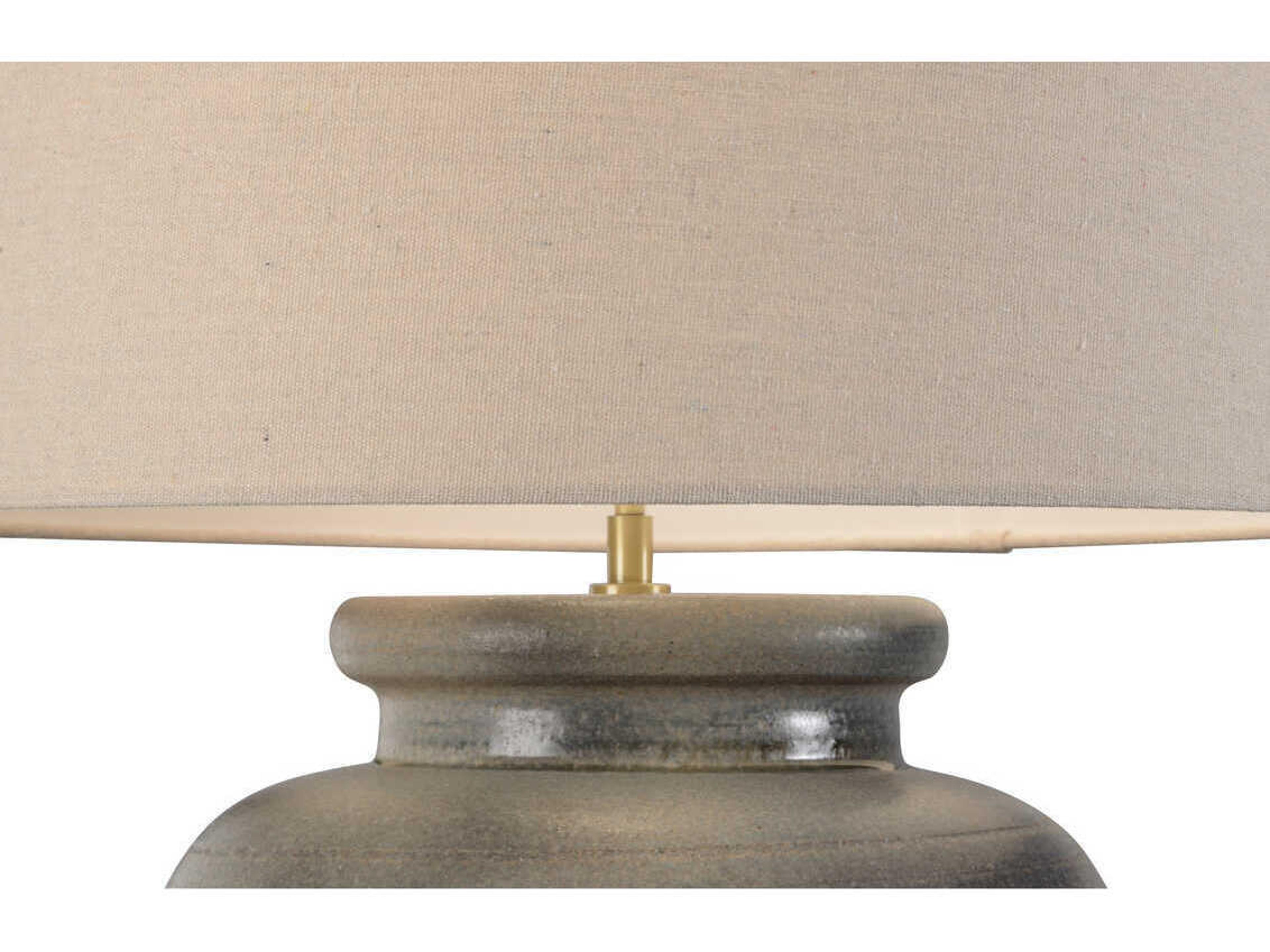 Wildwood Shiga Ayaka Grayish Green Tan Linen Buffet Lamp