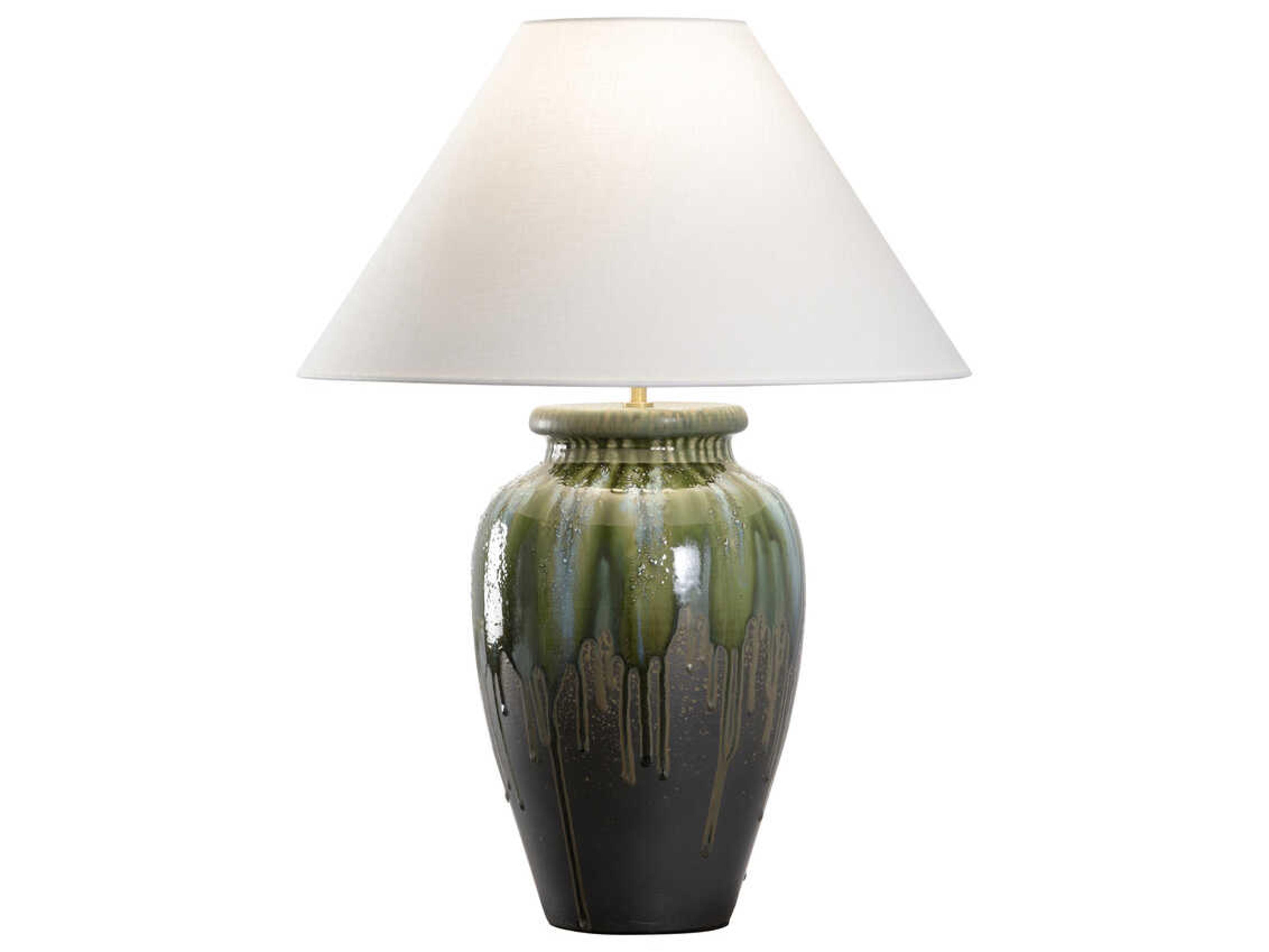 Shiga Yamato Brown Green Table Lamp