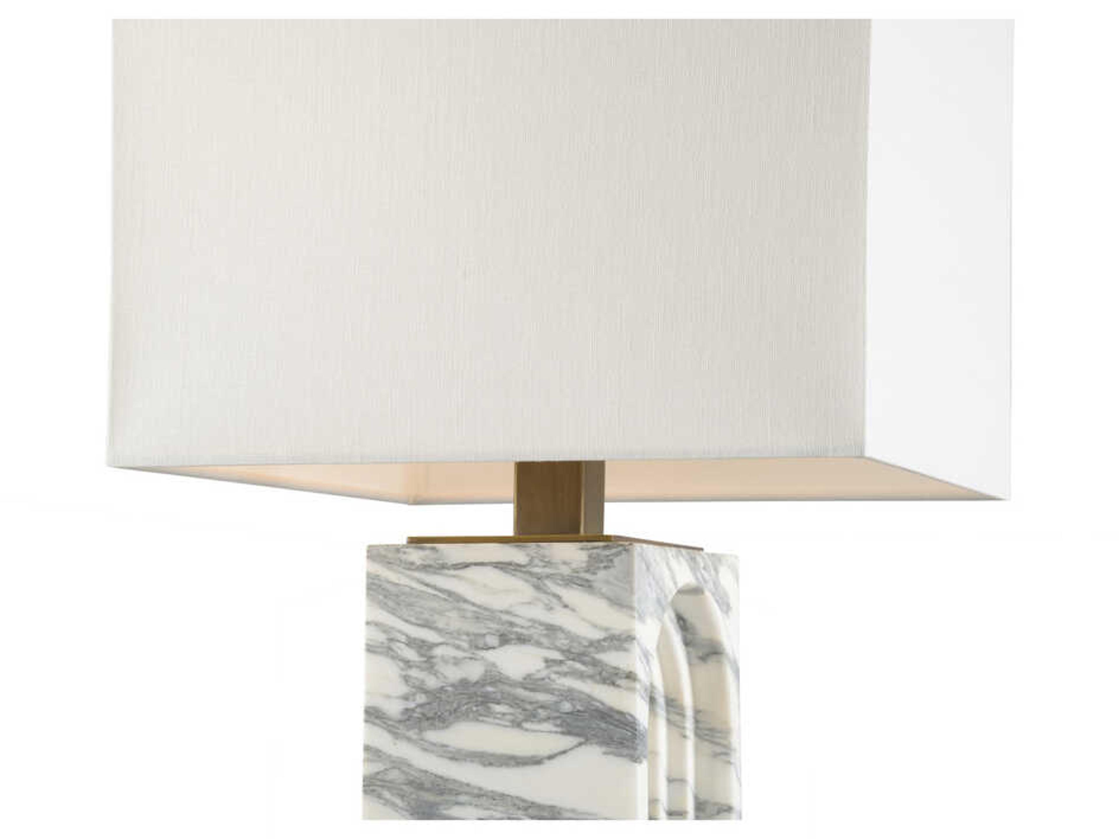 Wildwood Curvature Arabescato Coffee Bronze Off White Linen Buffet Lamp