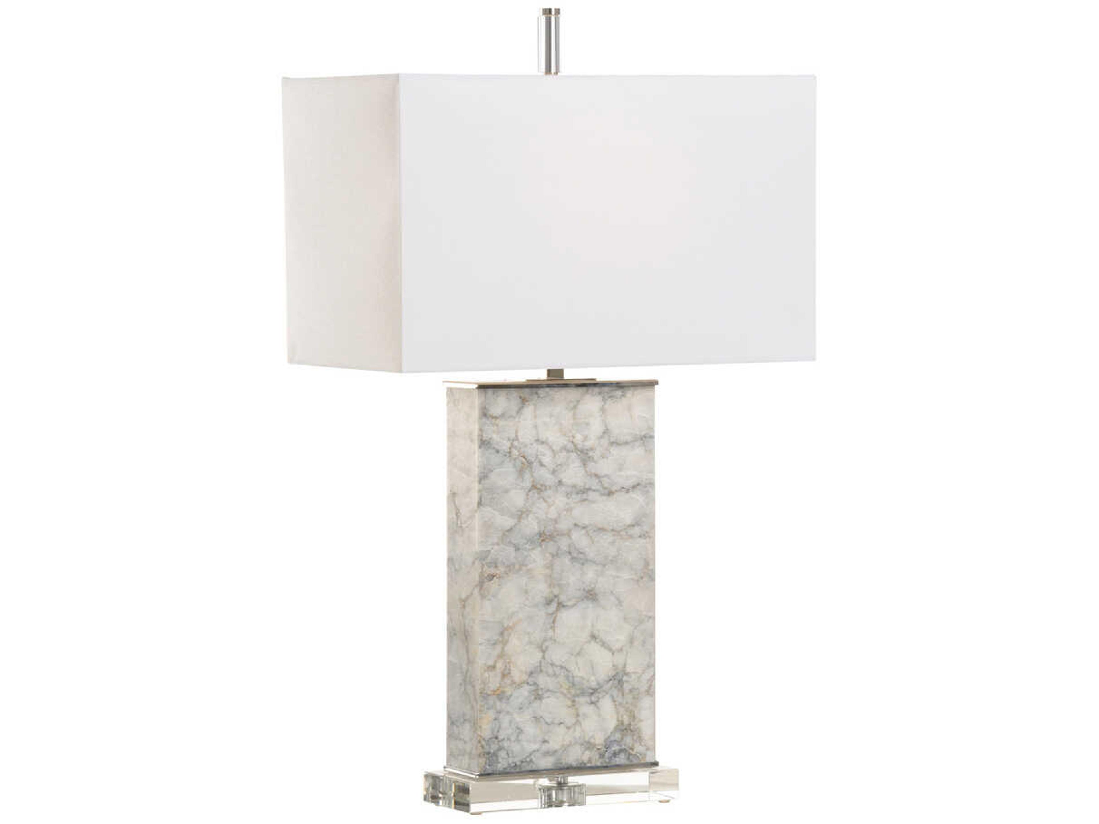 Whitman Polished Nickel Off White Linen Buffet Lamp
