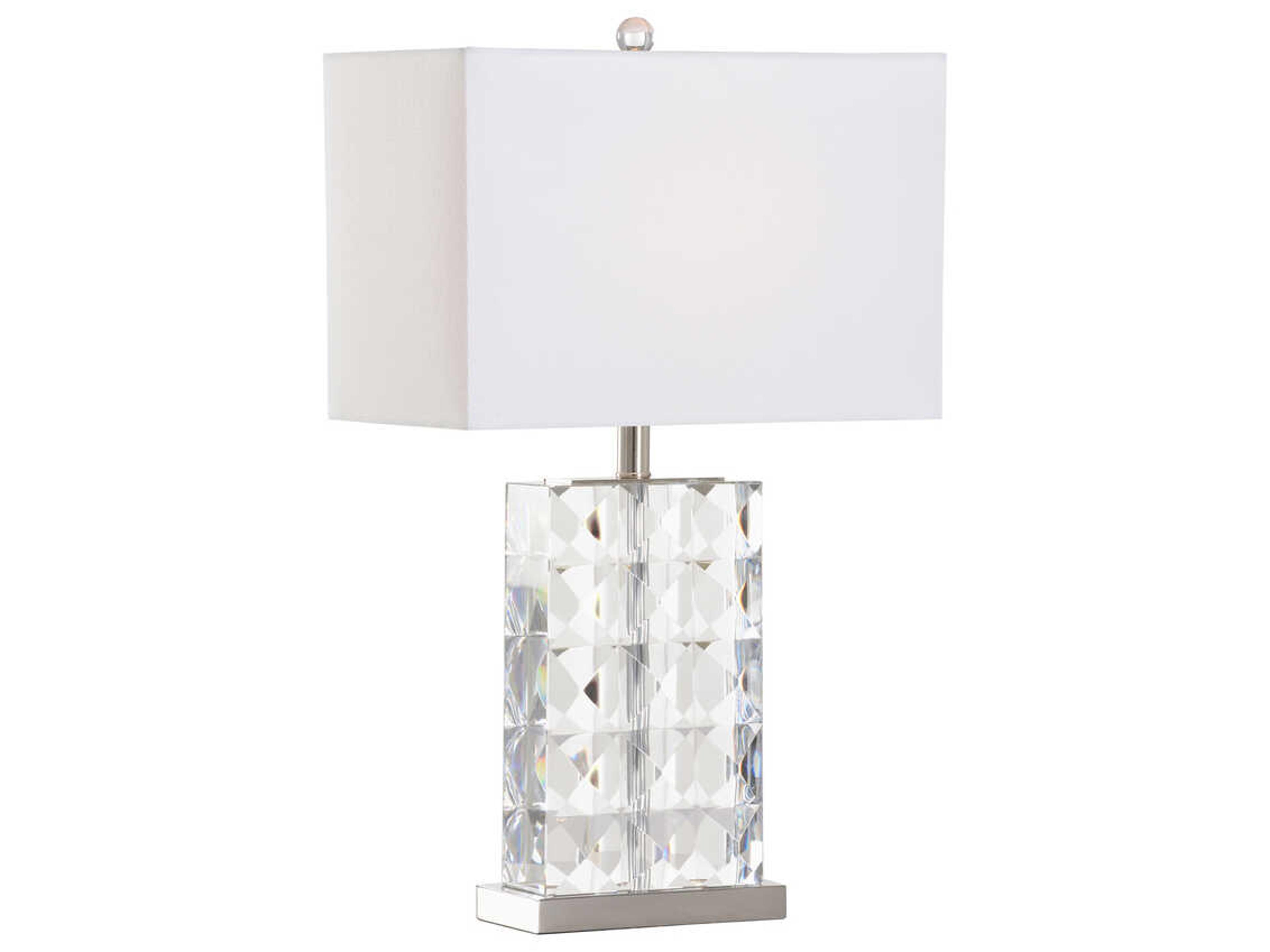 Wildwood Josette Clear Polished Nickel Off White Linen Buffet Lamp