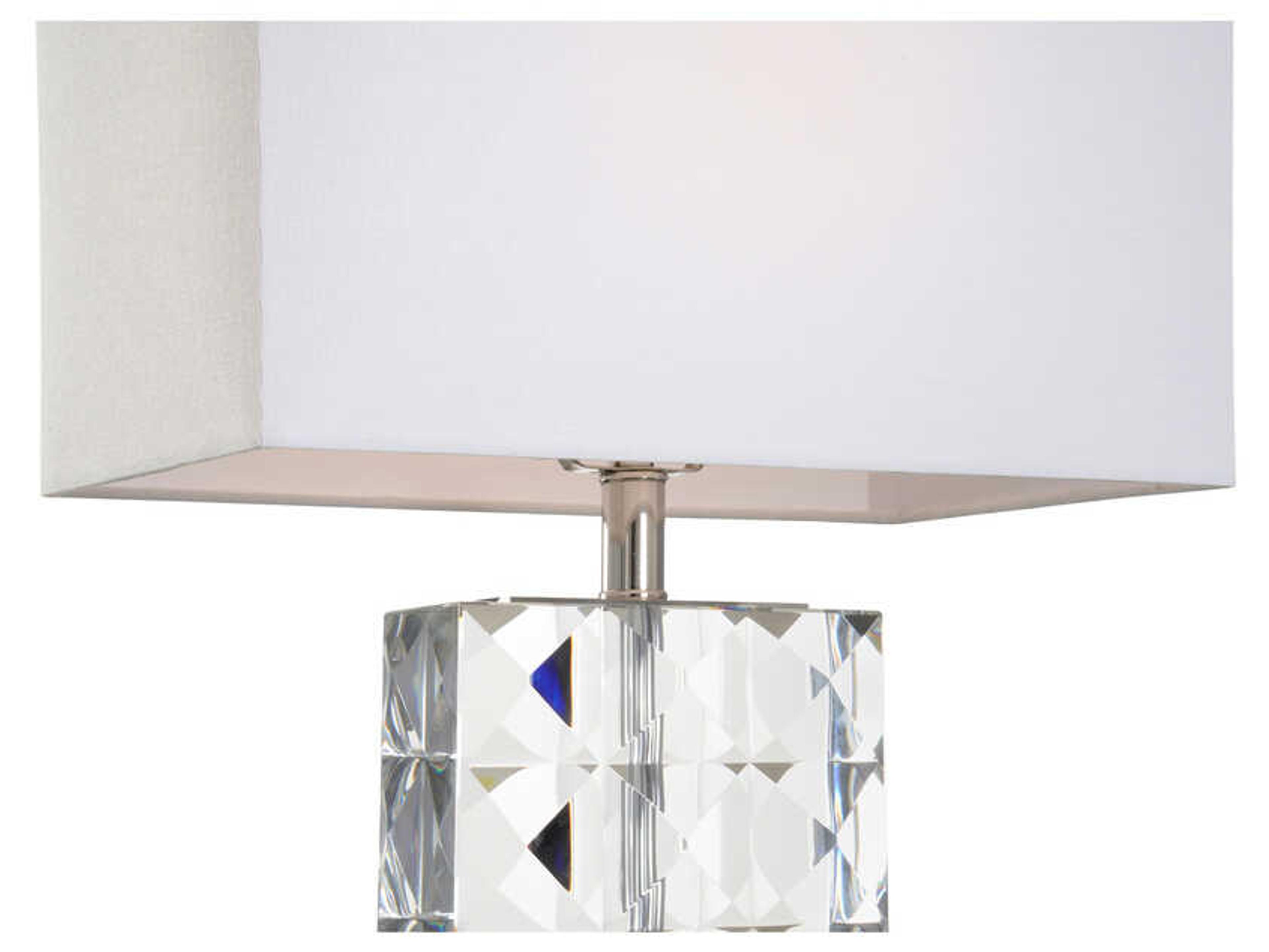 Wildwood Josette Clear Polished Nickel Off White Linen Buffet Lamp