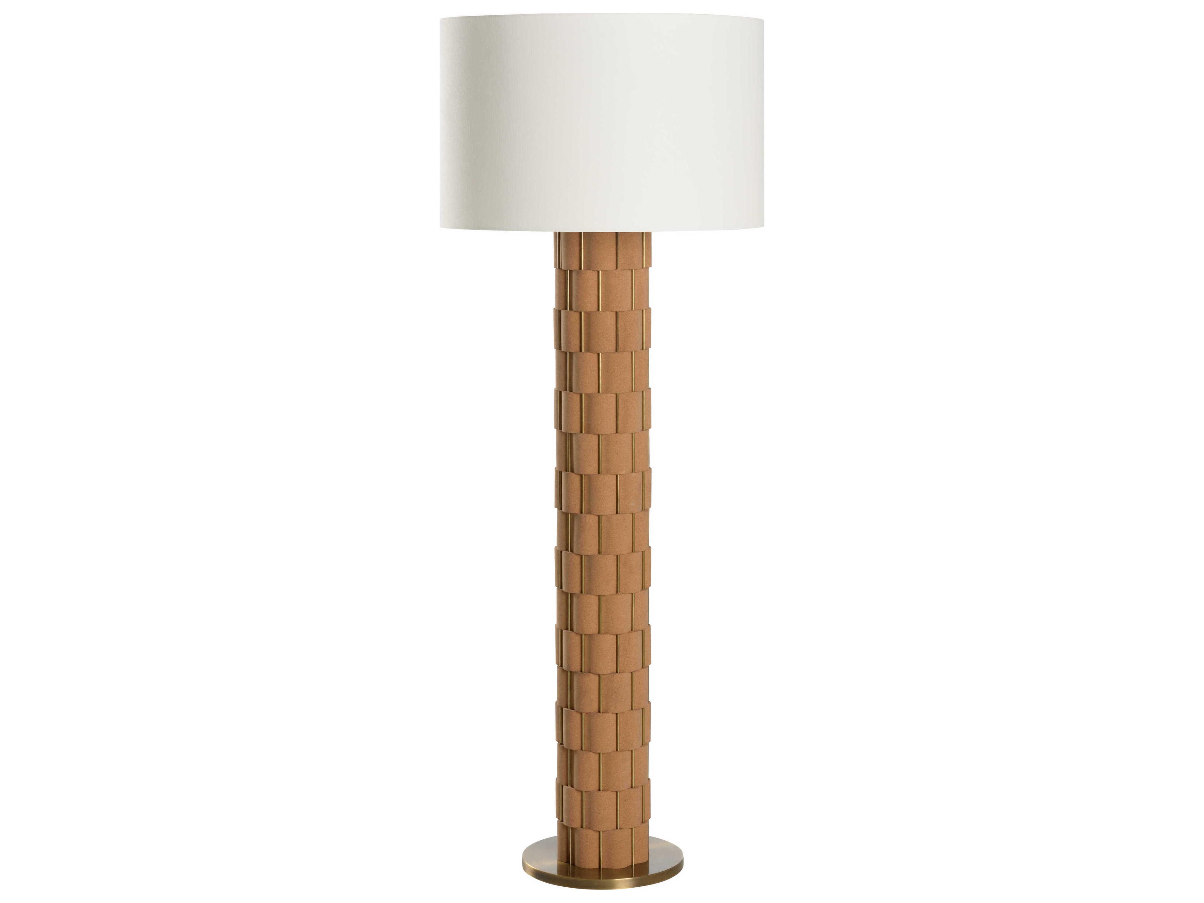 Loire Natural Antique Brass Floor Lamp