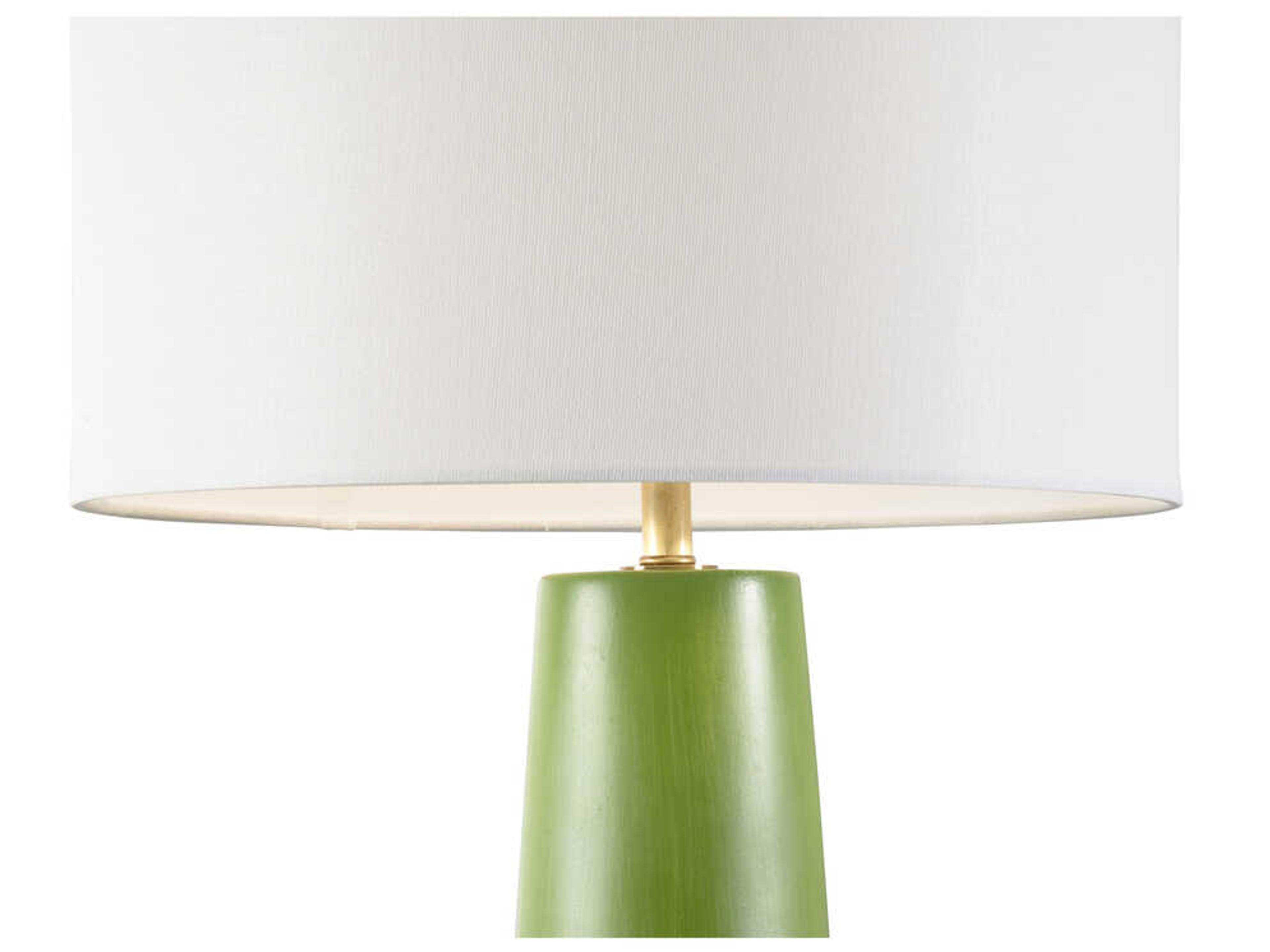 Wildwood Manila Palm Green Brown Off White Linen Buffet Lamp