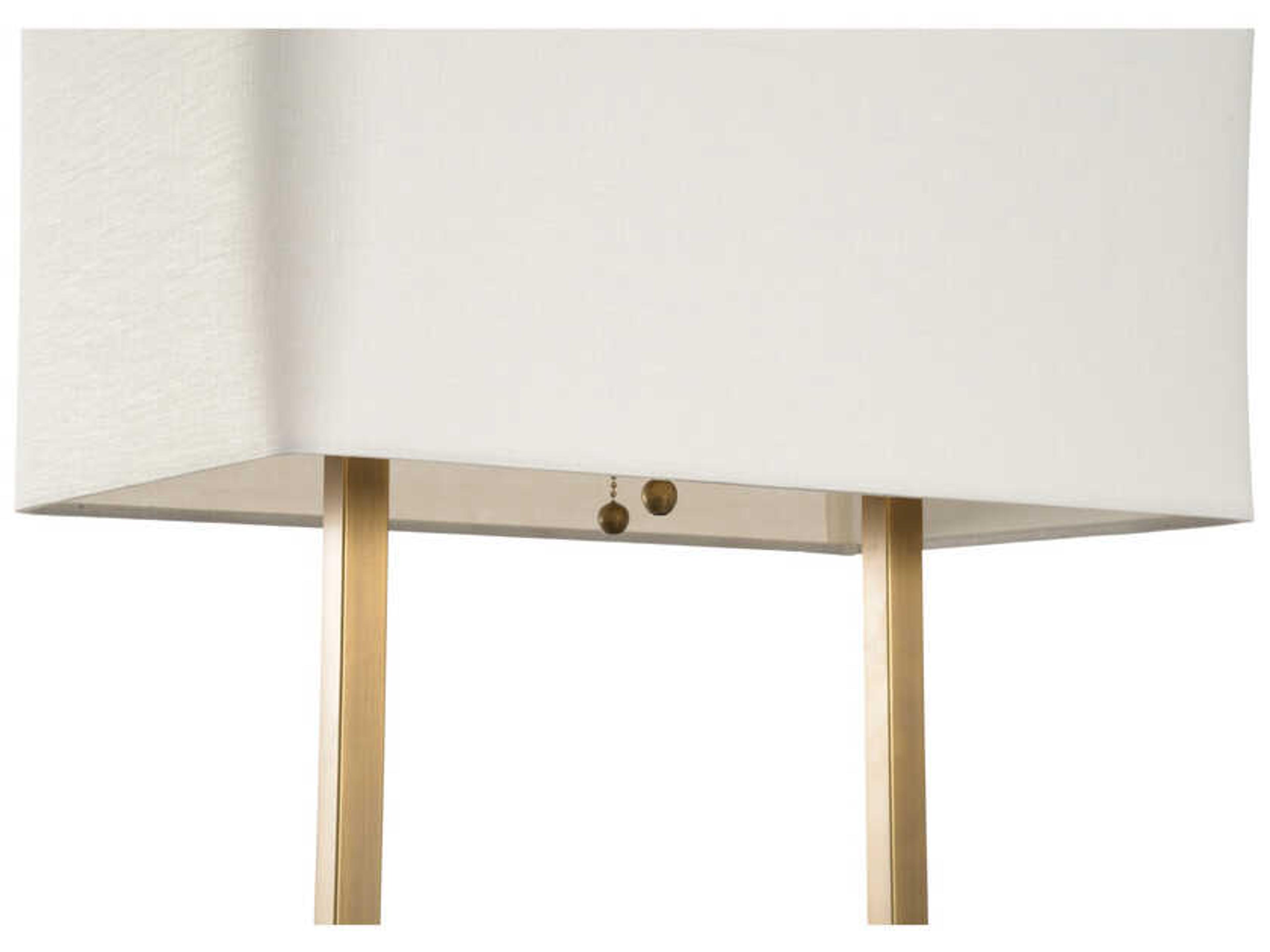 Wildwood Hayes Walnut Antique Brass Off White Linen Buffet Lamp