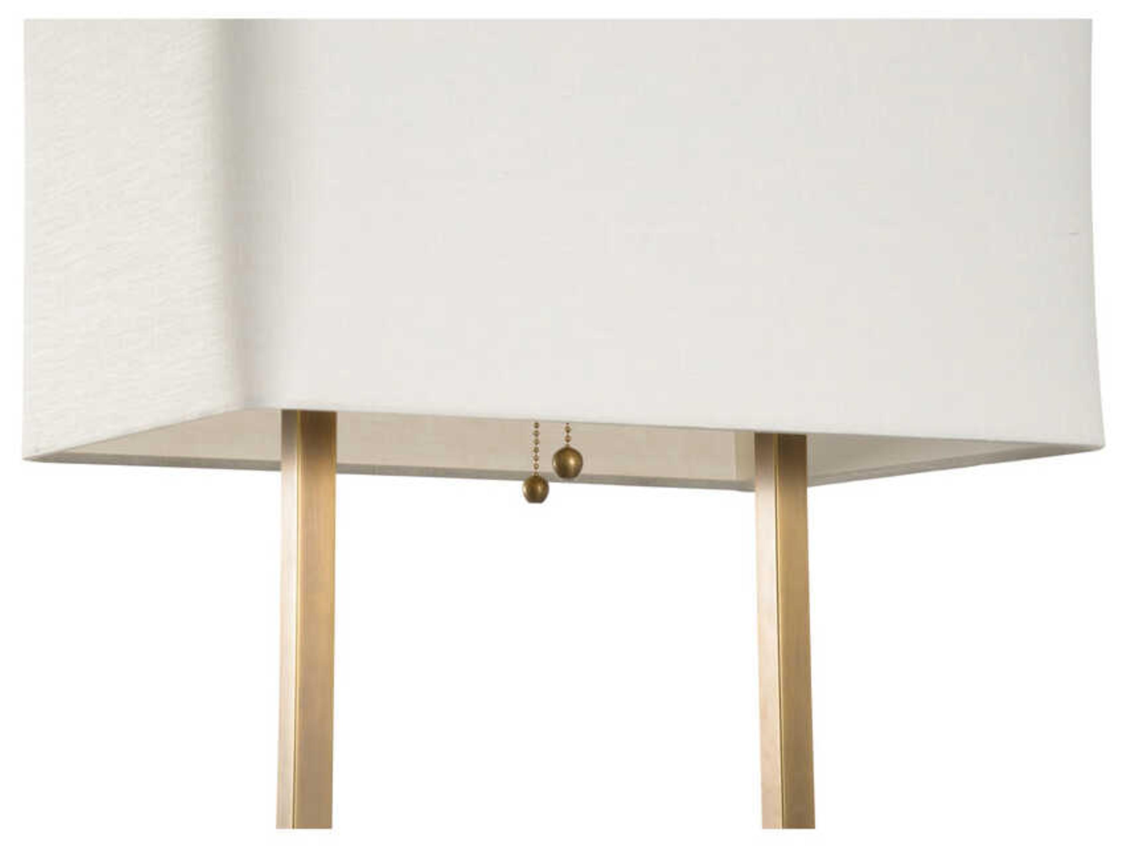 Wildwood Paris Natural Green Antique Brass Off White Linen Buffet Lamp