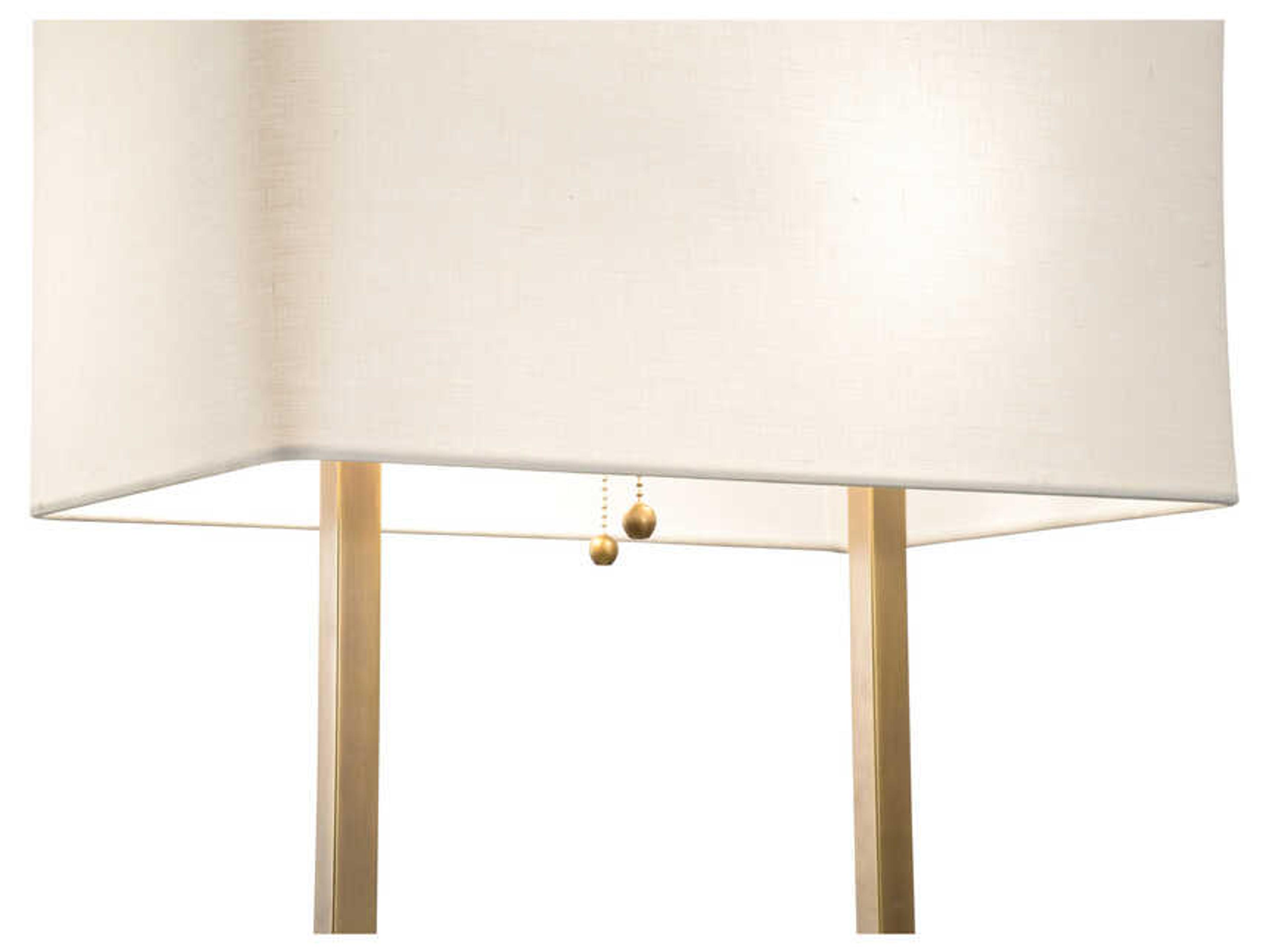 Wildwood Paris Natural Green Antique Brass Off White Linen Buffet Lamp