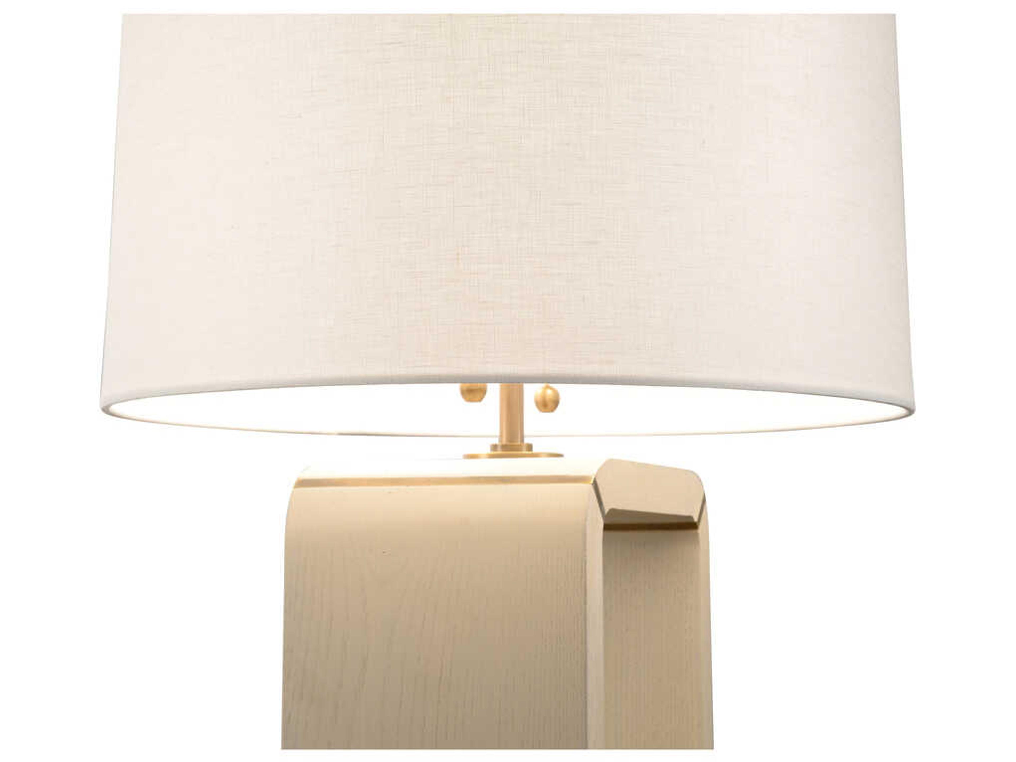 Wildwood Oak Island Taupe Antique Brass Off White Linen Buffet Lamp