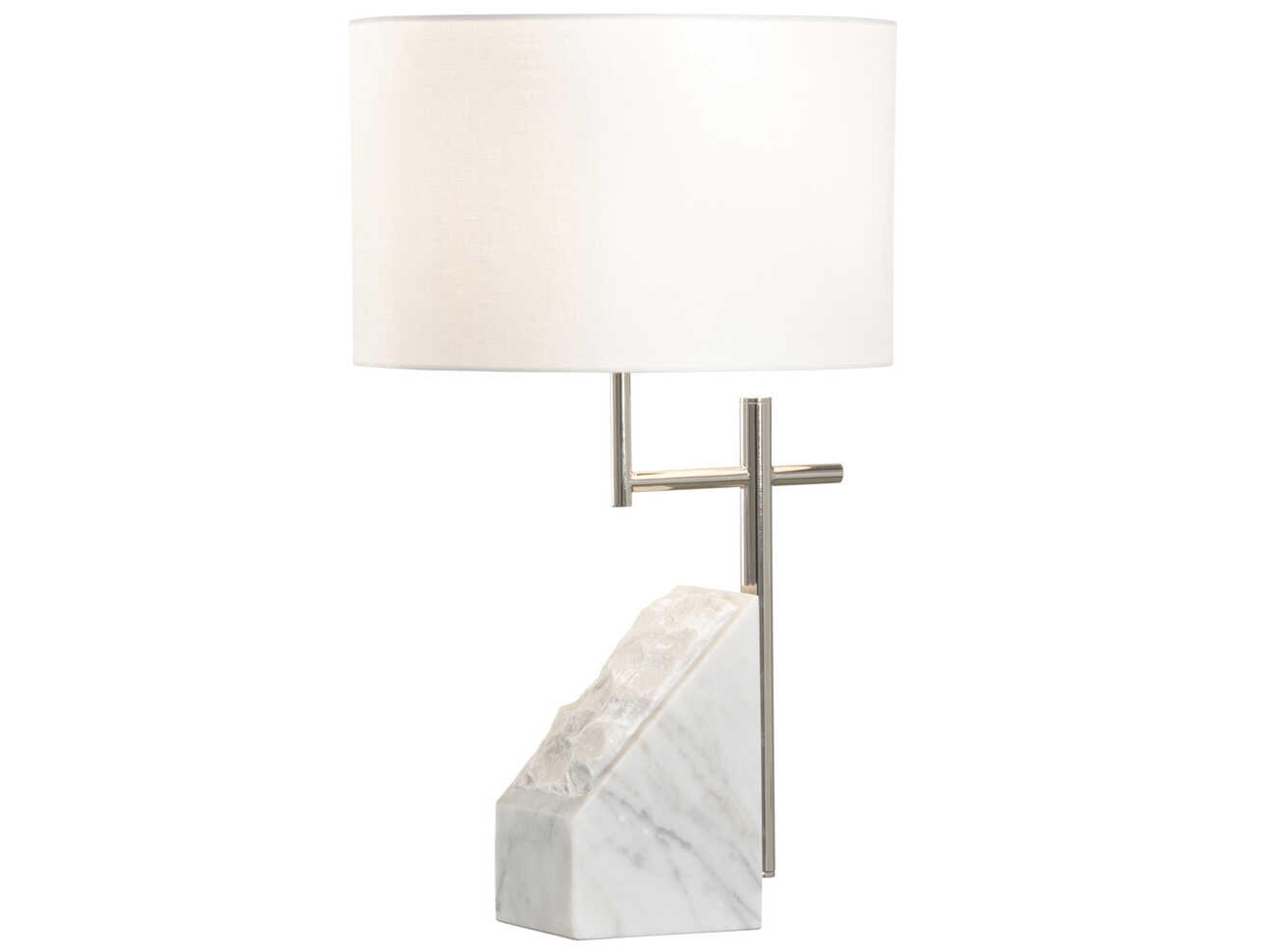 Wildwood Stone Natural White Polished Nickel Off Linen Table Lamp