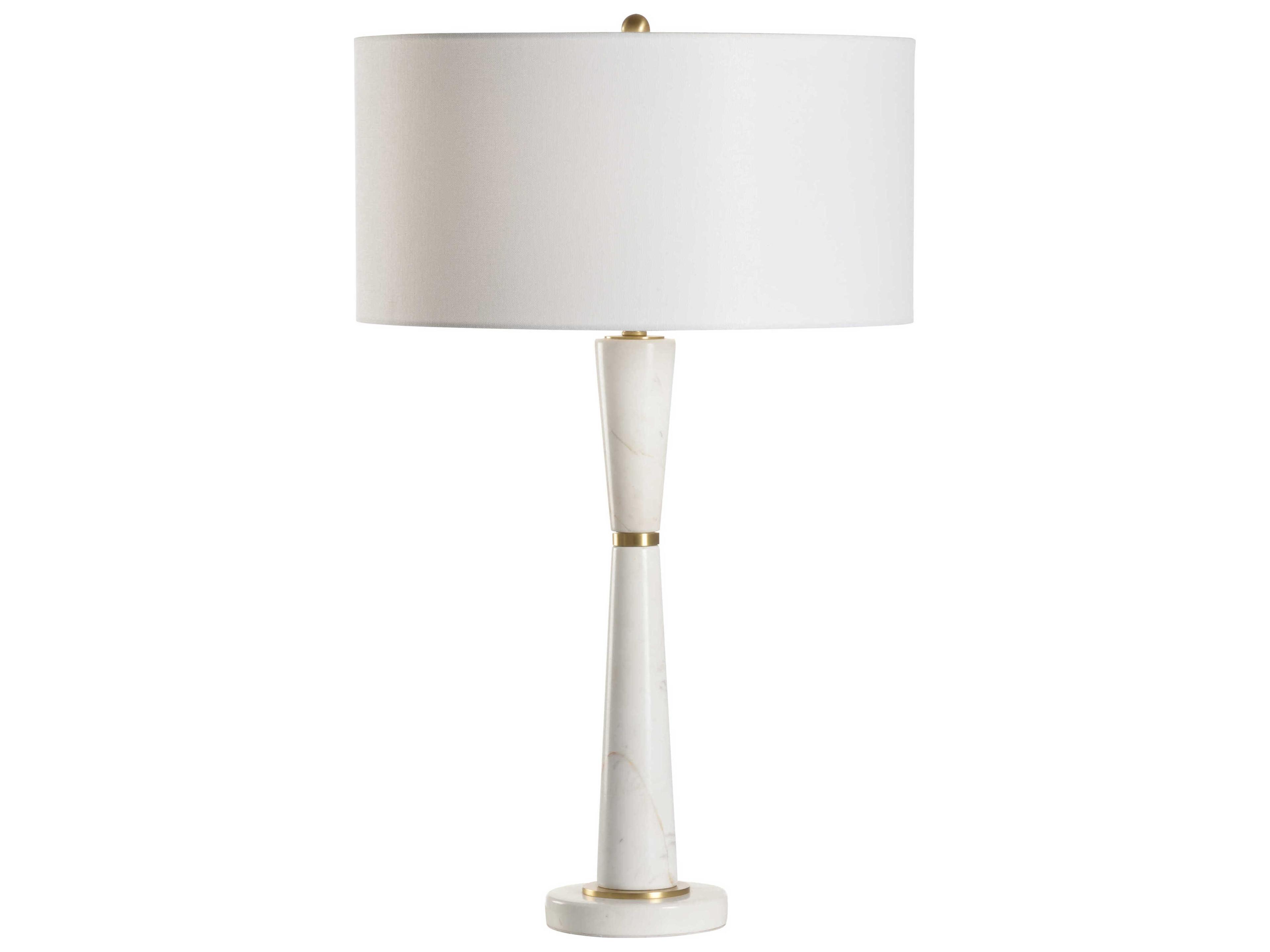 Wildwood Guinevere Natural White Antique Brass Off Linen Buffet Lamp
