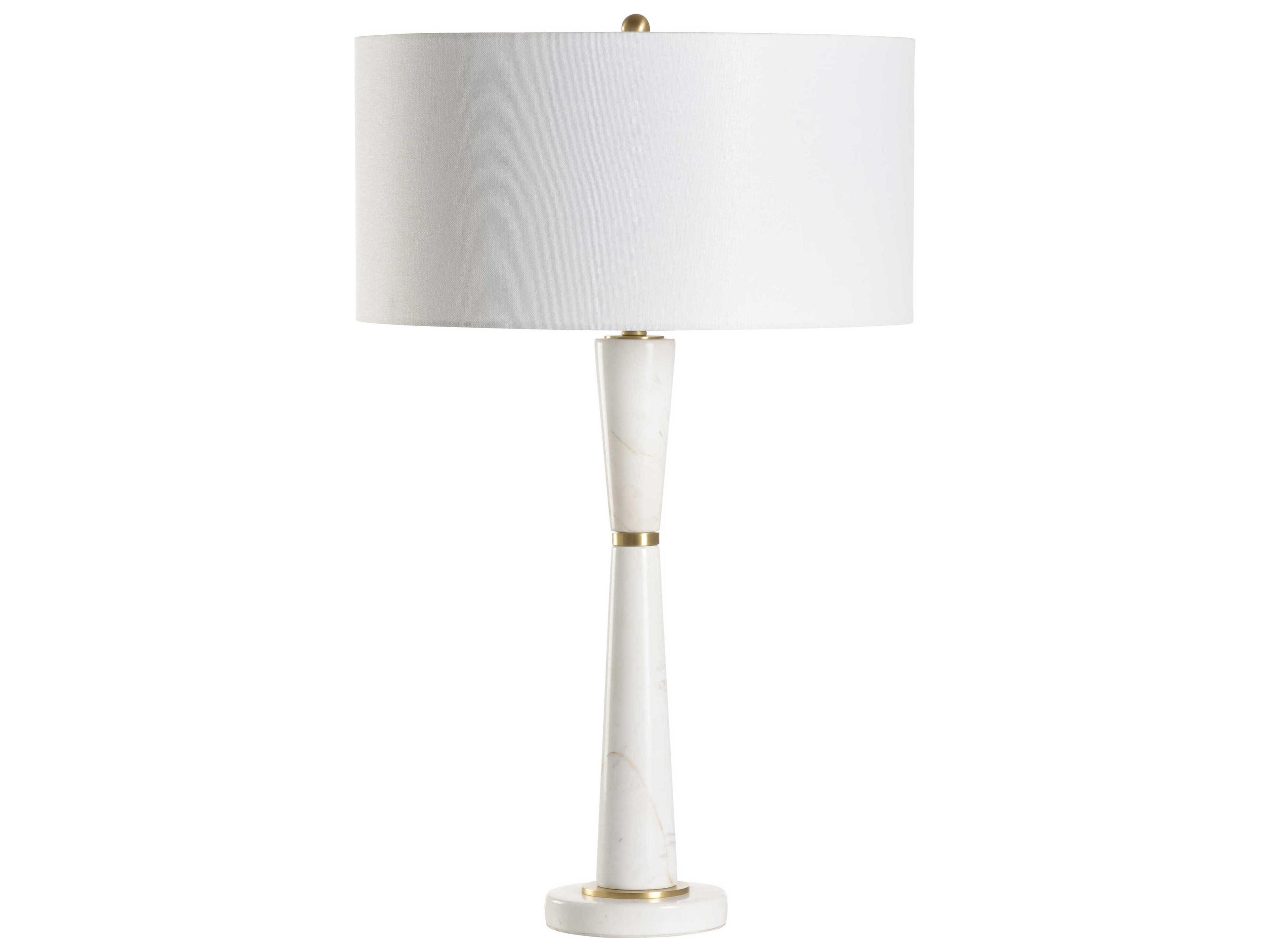Wildwood Guinevere Natural White Antique Brass Off Linen Buffet Lamp