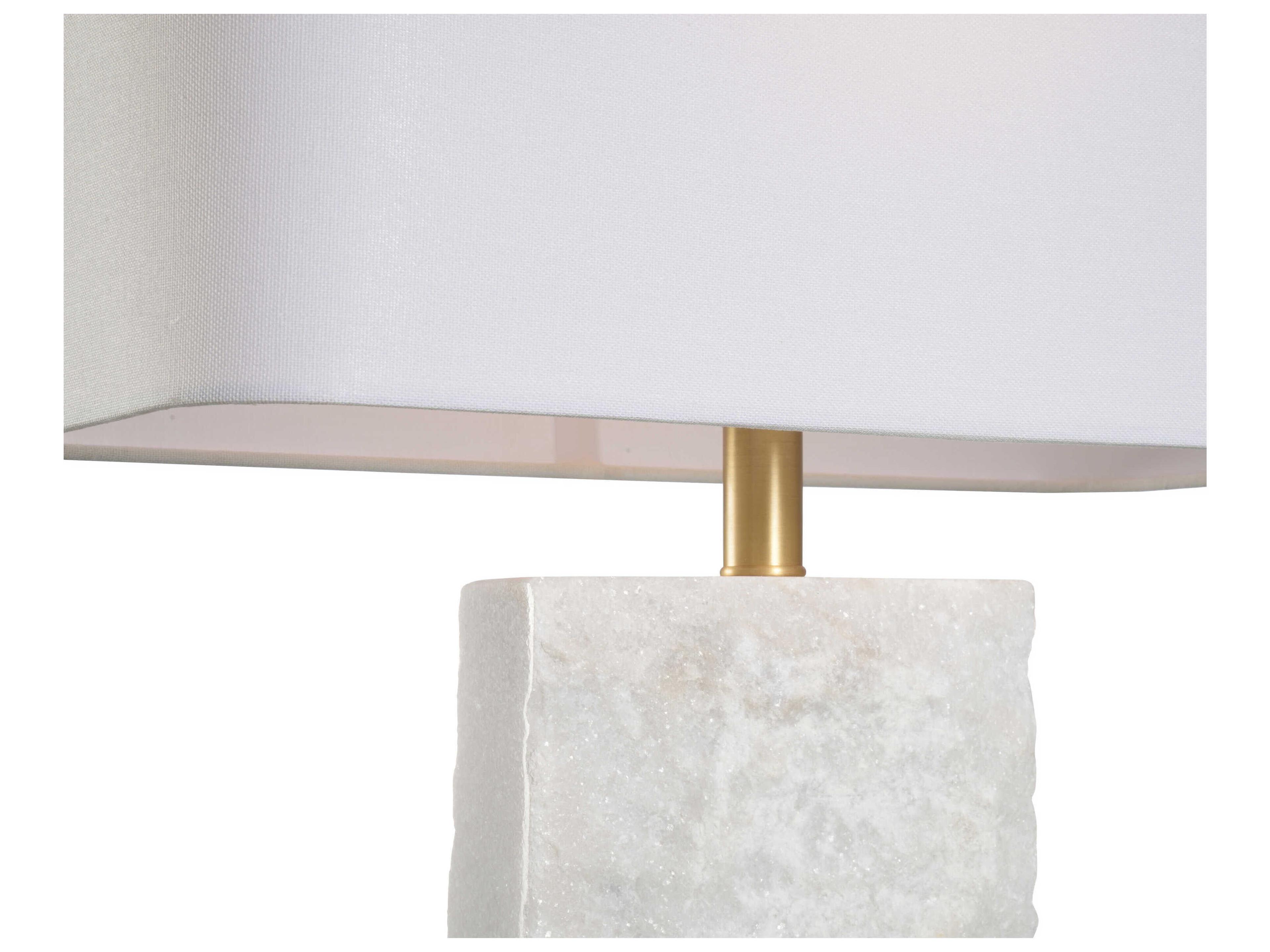 Wildwood Gwen Natural White Antique Brass Off Linen Buffet Lamp