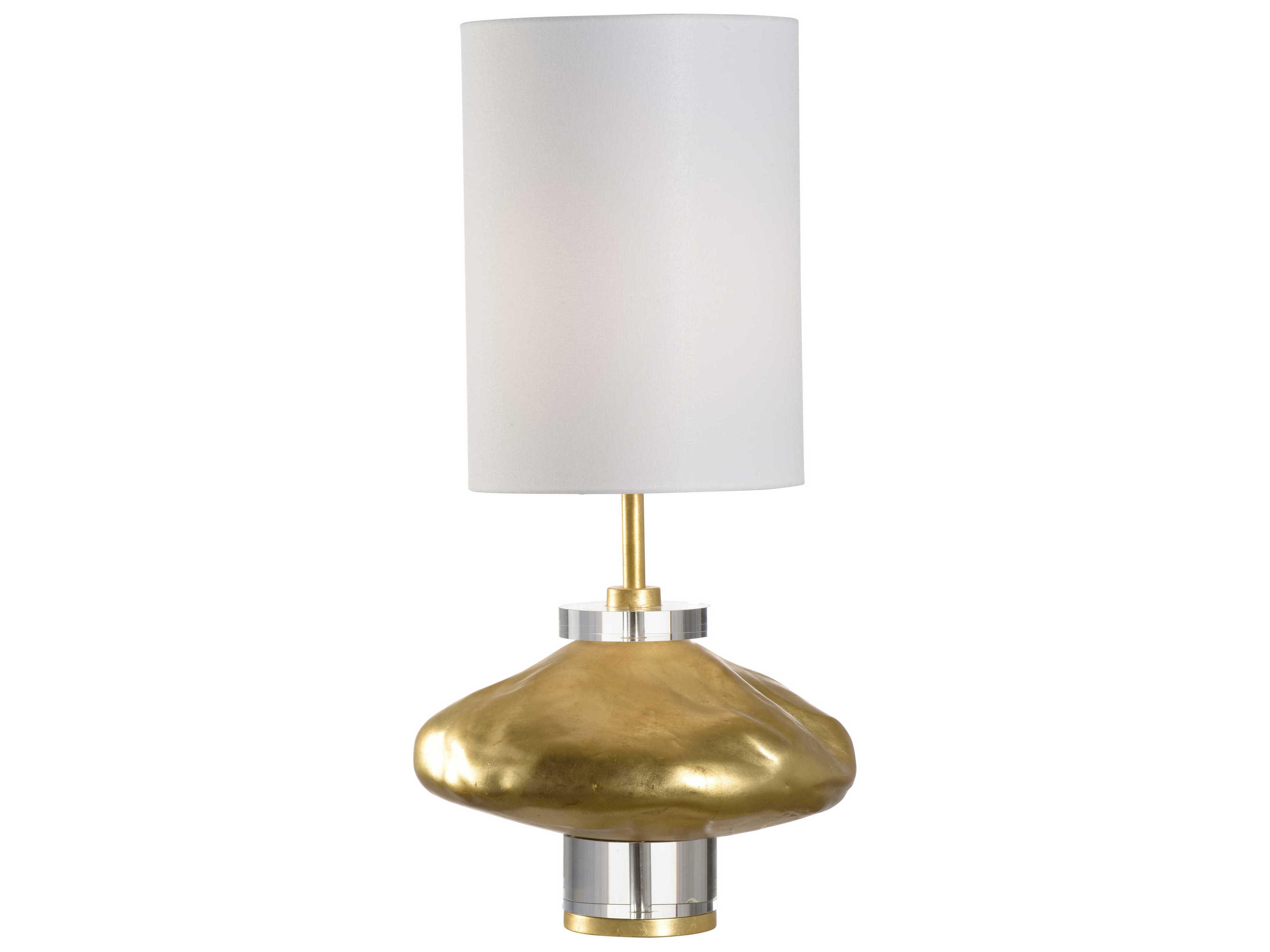 Margaret Gold Off White Linen Buffet Lamp