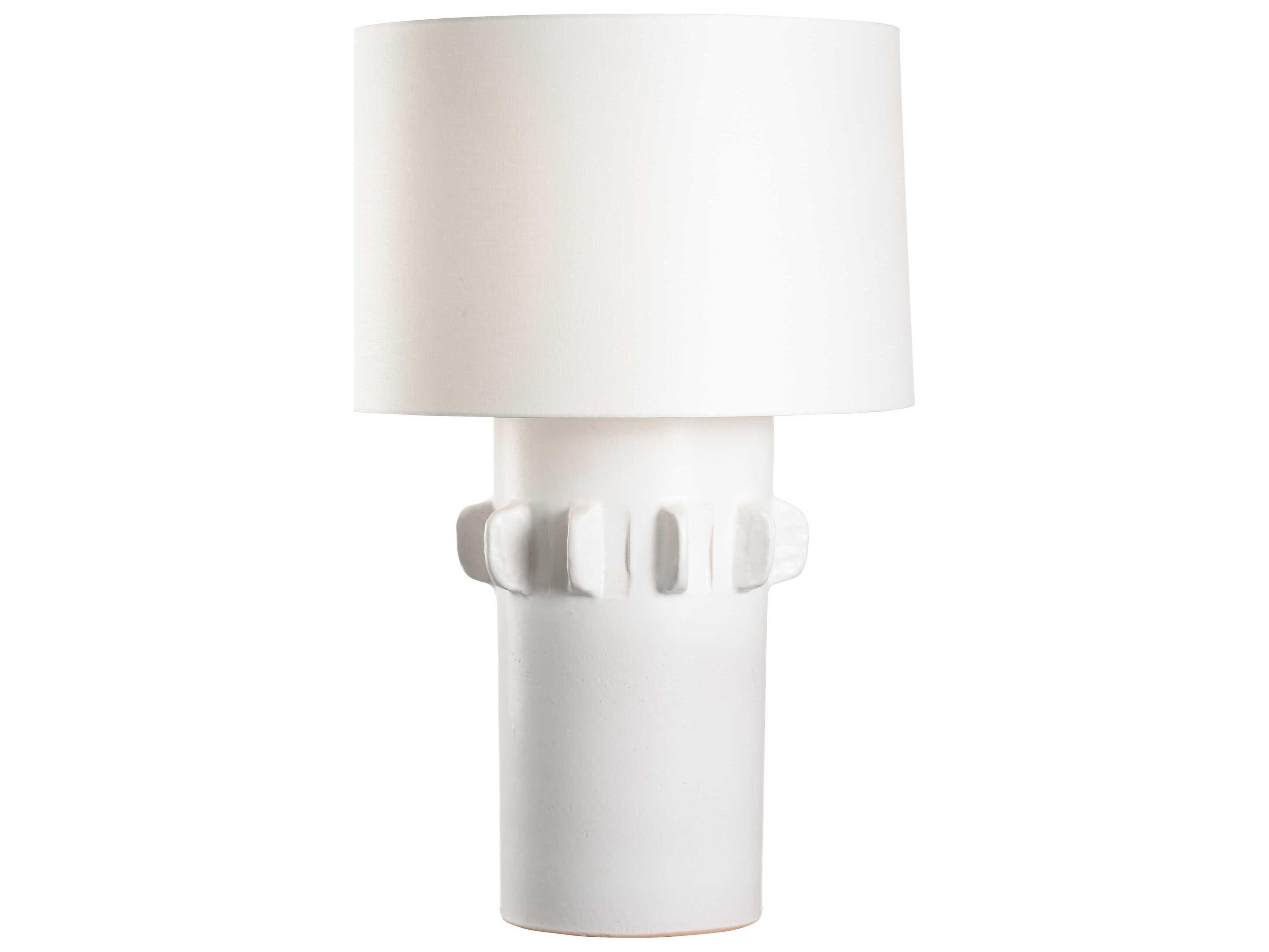 Wildwood Olla Matte White Off Linen Buffet Lamp