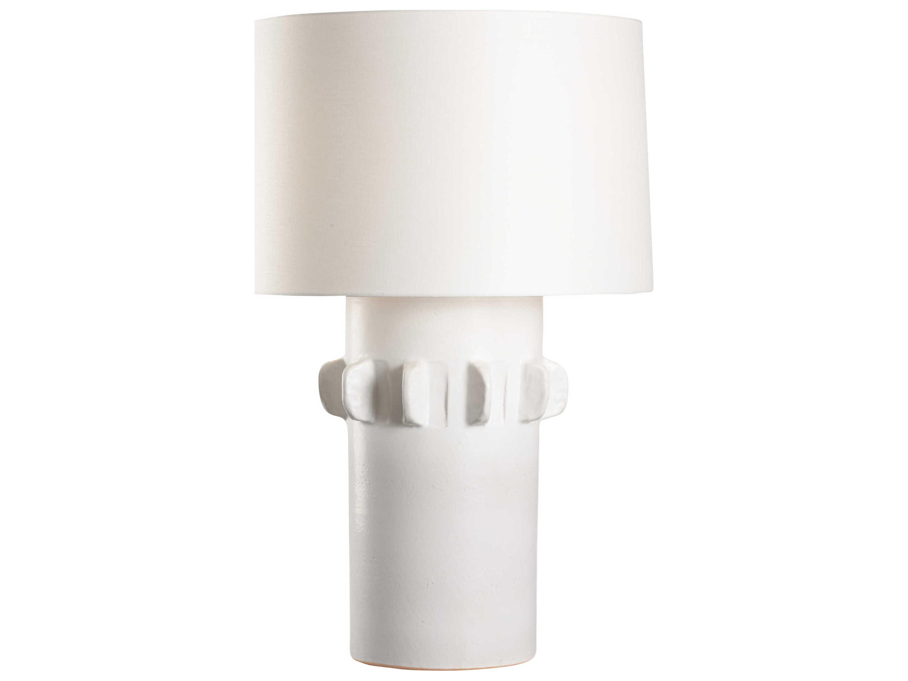 Wildwood Olla Matte White Off Linen Buffet Lamp