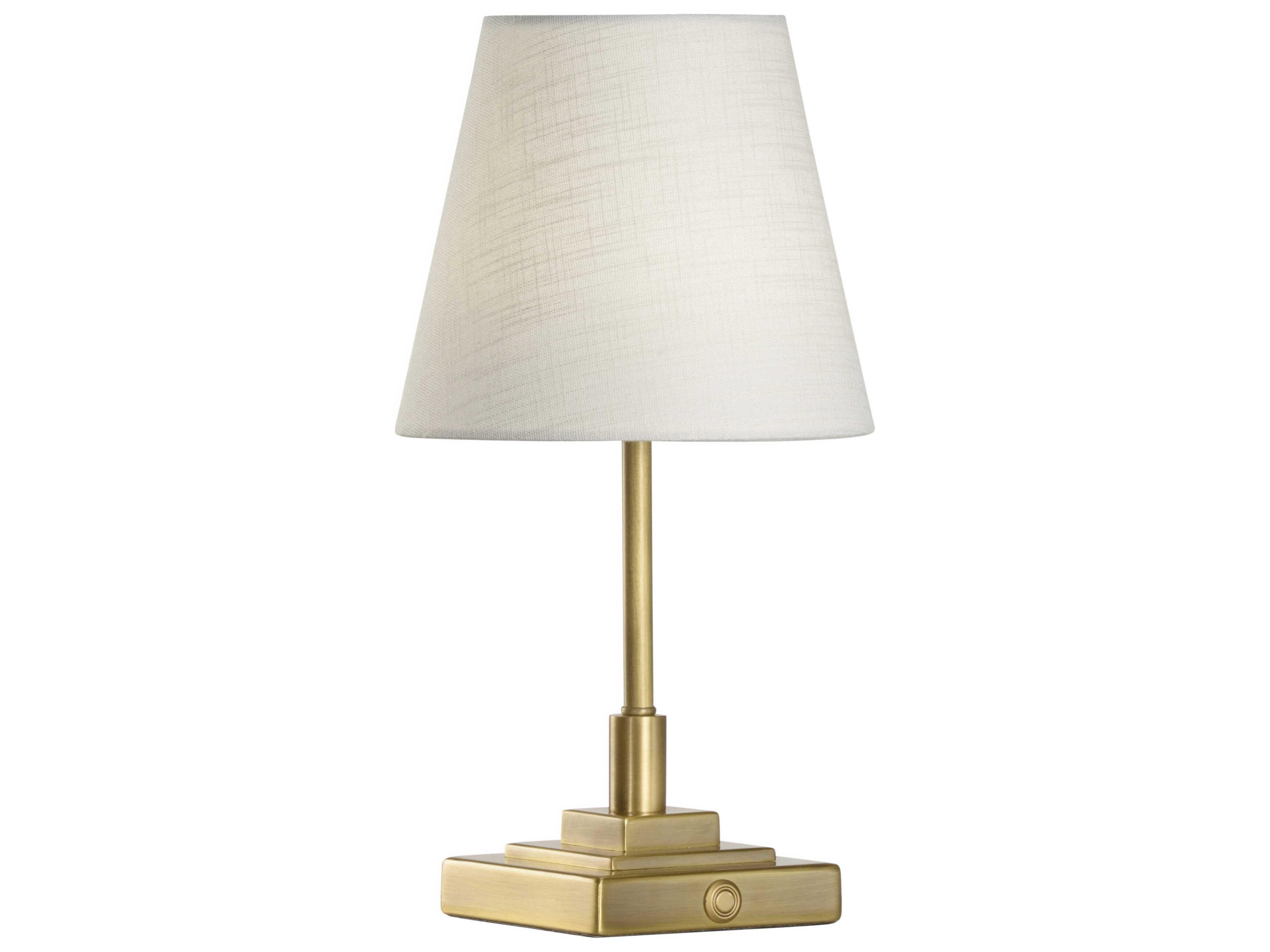 Wildwood Nathan Antique Brass White Linen Table Lamp