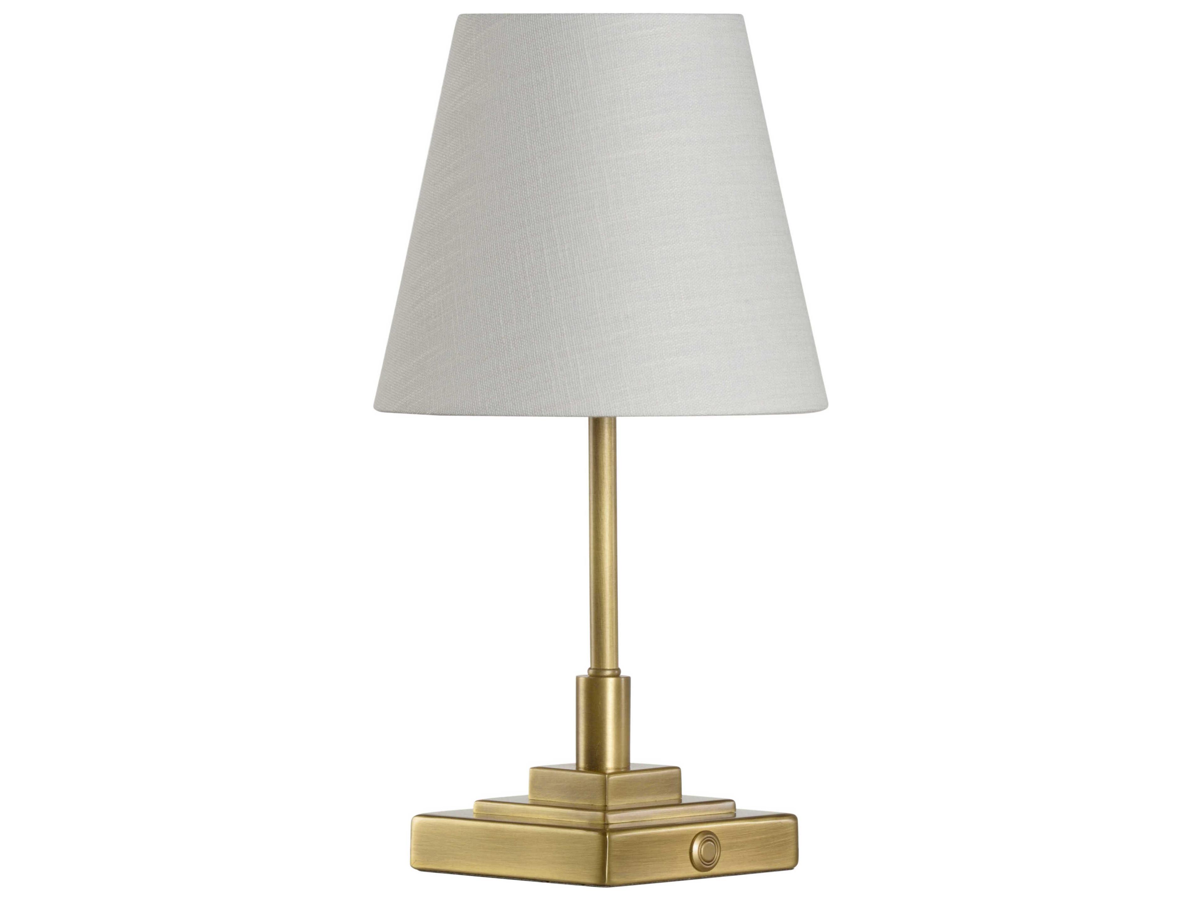 Wildwood Nathan Antique Brass White Linen Table Lamp
