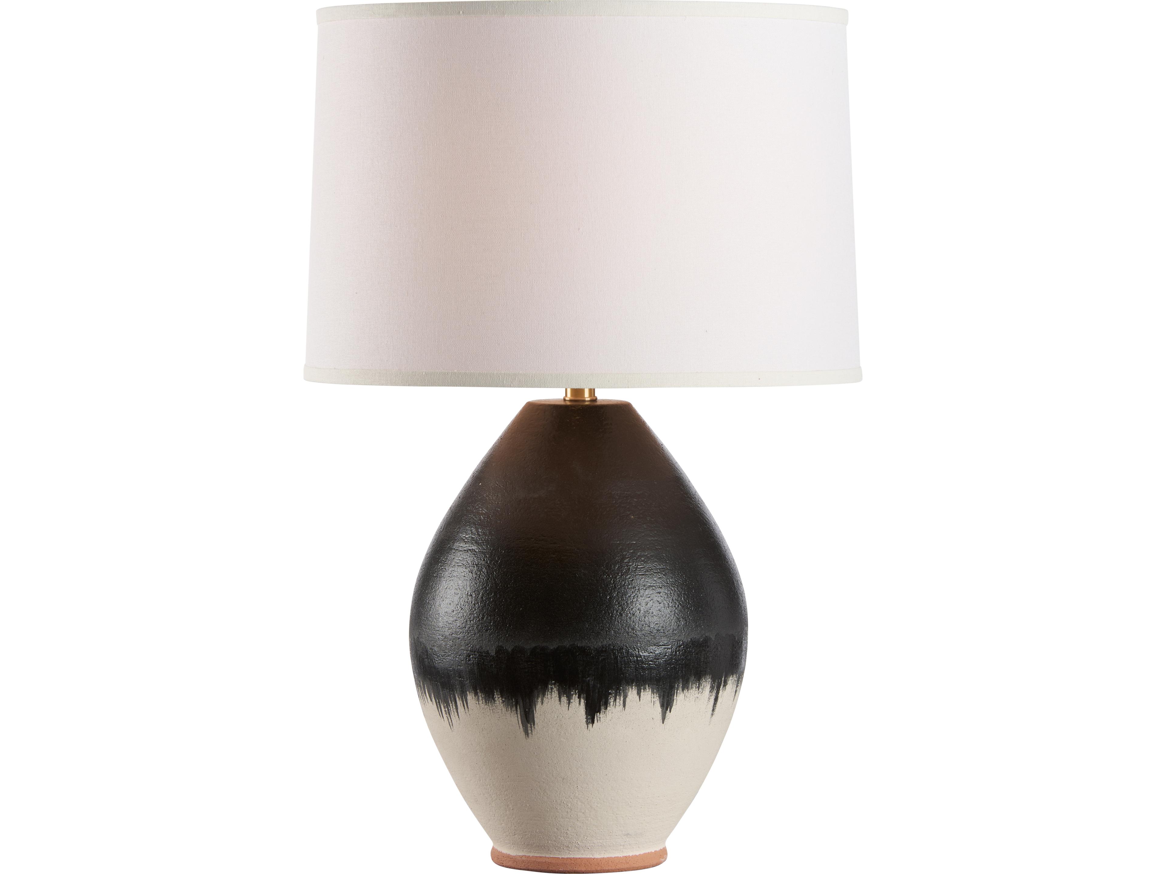 Wildwood Black White Drip Reactive Glaze Table Lamp