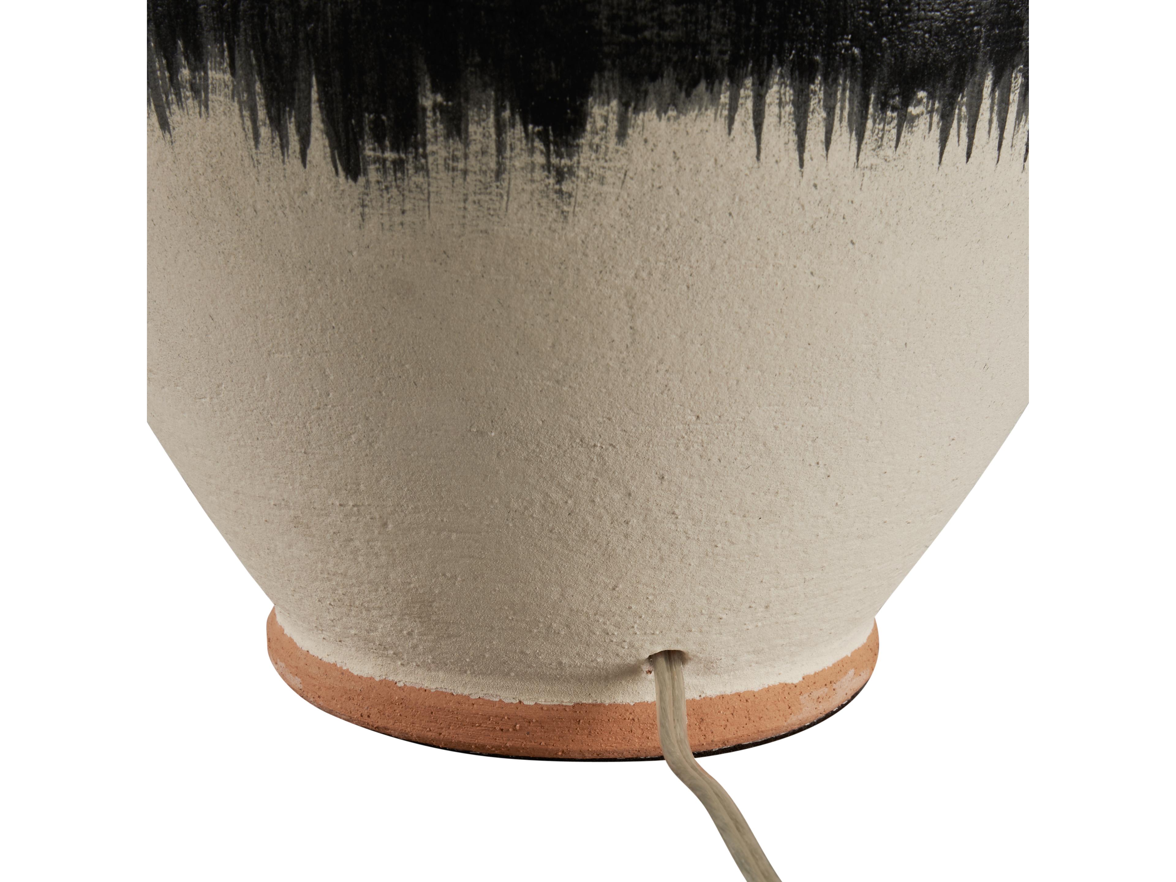 Wildwood Black White Drip Reactive Glaze Table Lamp